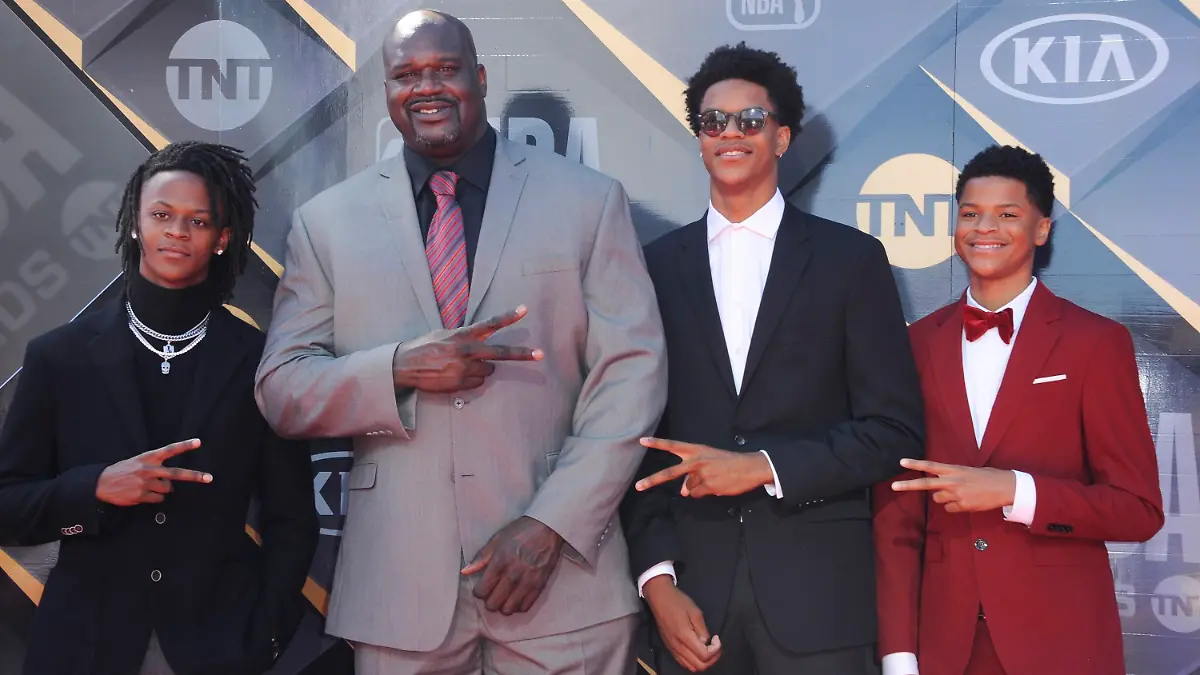 Shaquille O'Neal, Shareef O'Neal, Amirah O'Neal, Shaqir O'Neal at arrivals for 2018 NBA Awards, Barker Hangar, Santa Monica, CA June 25, 2018. Photo By: Elizabeth Goodenough/Everett Collection