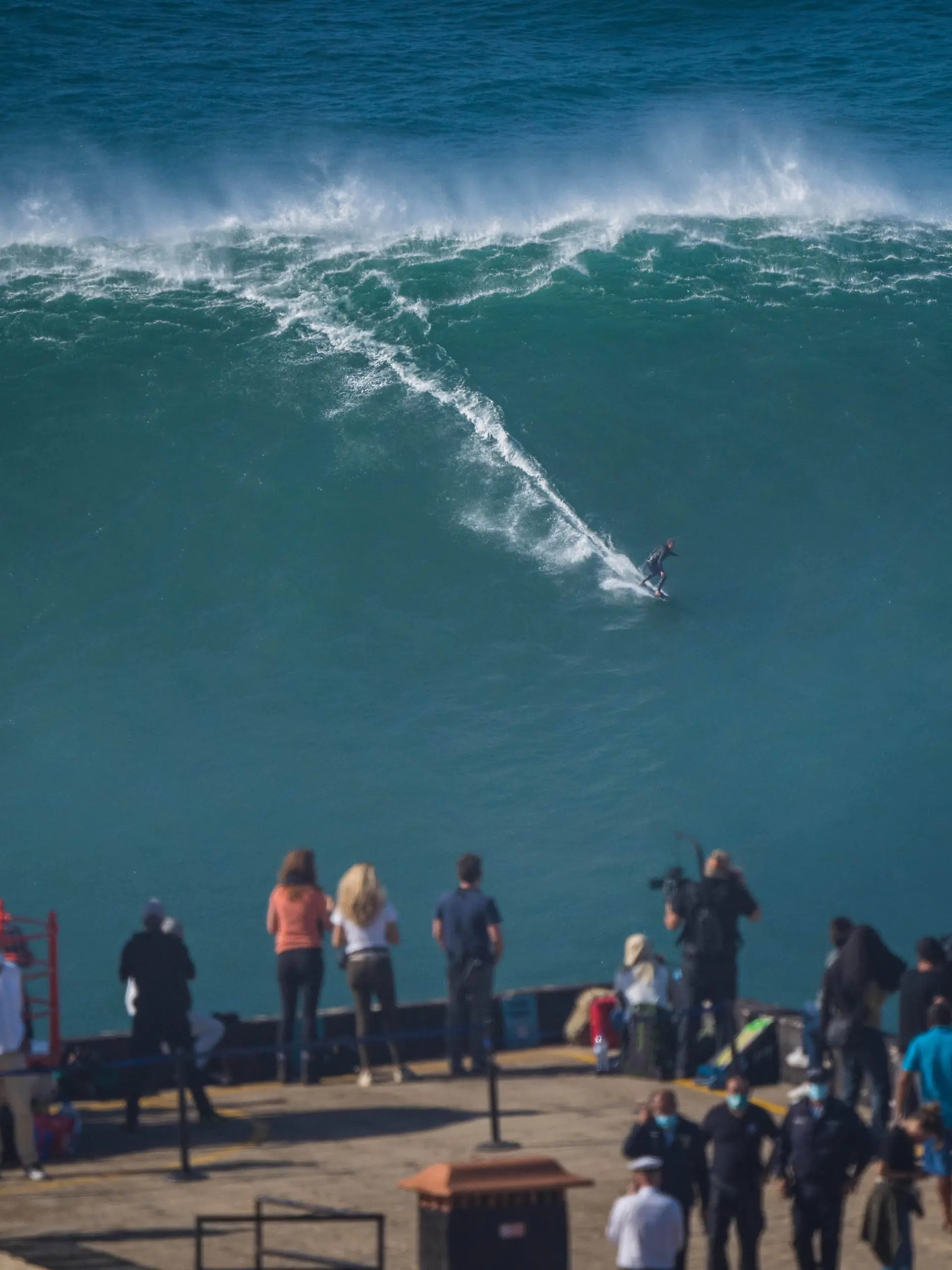 October 29, 2020, Nazare, Portugal: Big wave surfer SEBASTIAN STEUDTNER from Germany rides a wave during a tow surfing session at Praia do Norte on the first big swell of winter season. Nazare Portugal - ZUMAs197 20201029_zaa_s197_211 Copyright: xHenriquexCasinhasx 
