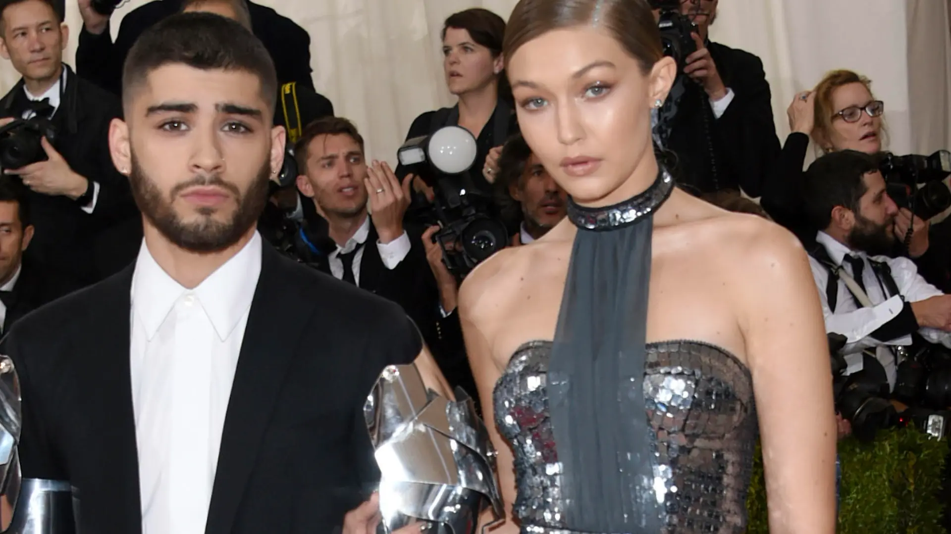 FILE - In this May 2, 2016 file photo, Zayn Malik, left, and Gigi Hadid arrive at The Metropolitan Museum of Art Costume Institute Benefit Gala in New York. The couple took to social media Wednesday, Sept. 23, 2020, to celebrate the arrival of their daughter. (Photo by Evan Agostini/Invision/AP, File)