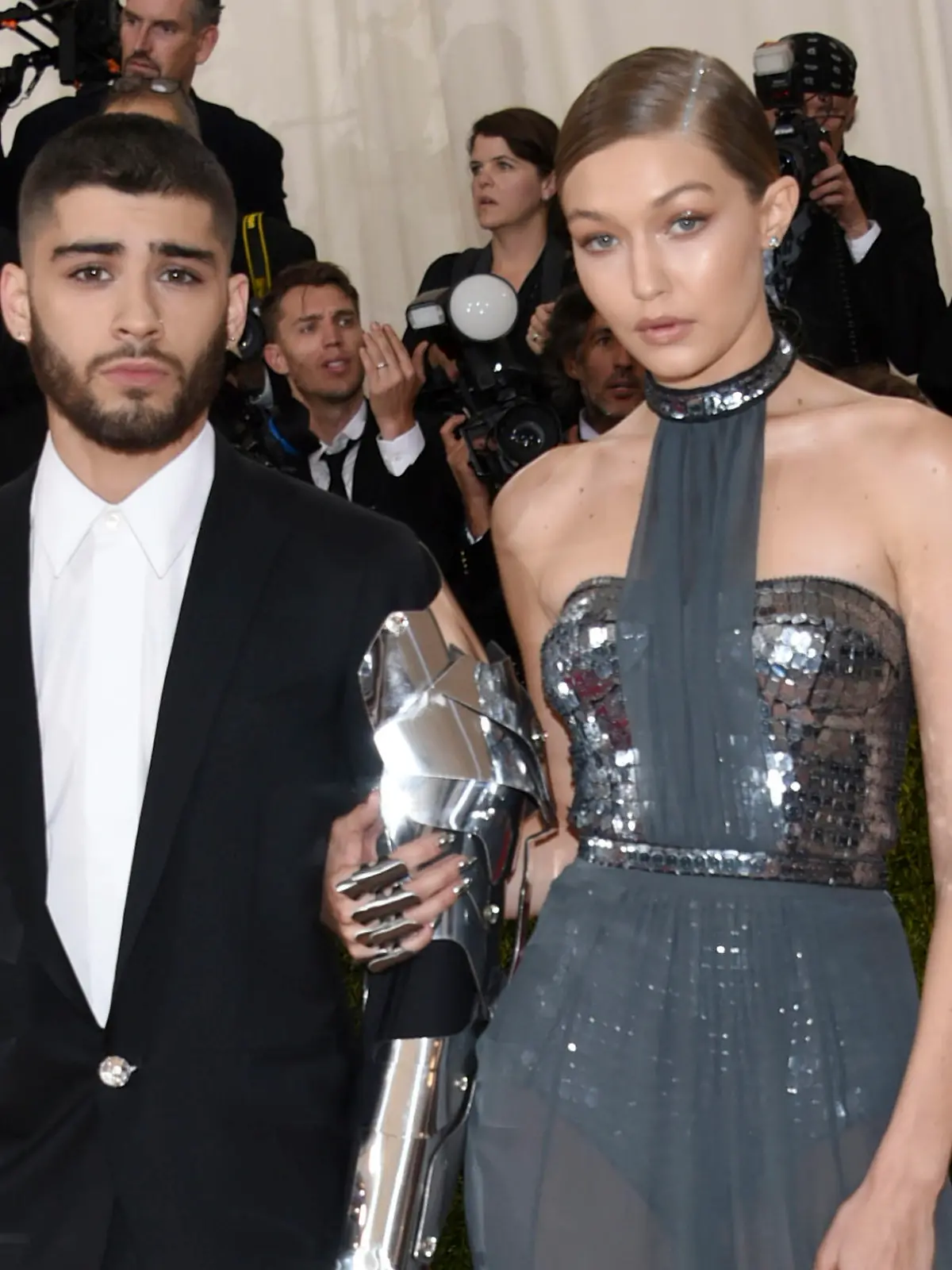 FILE - In this May 2, 2016 file photo, Zayn Malik, left, and Gigi Hadid arrive at The Metropolitan Museum of Art Costume Institute Benefit Gala in New York. The couple took to social media Wednesday, Sept. 23, 2020, to celebrate the arrival of their daughter.  (Photo by Evan Agostini/Invision/AP, File)
