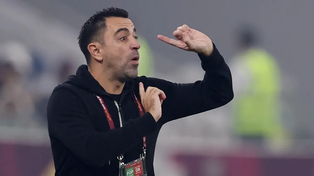 Soccer Football - Emir Cup - Final - Al Sadd v Al Rayyan - Al Thumama Stadium, Al Thumama, Qatar - October 22, 2021 Al Sadd coach Xavi speaks reacts REUTERS/Ibraheem Al Omari