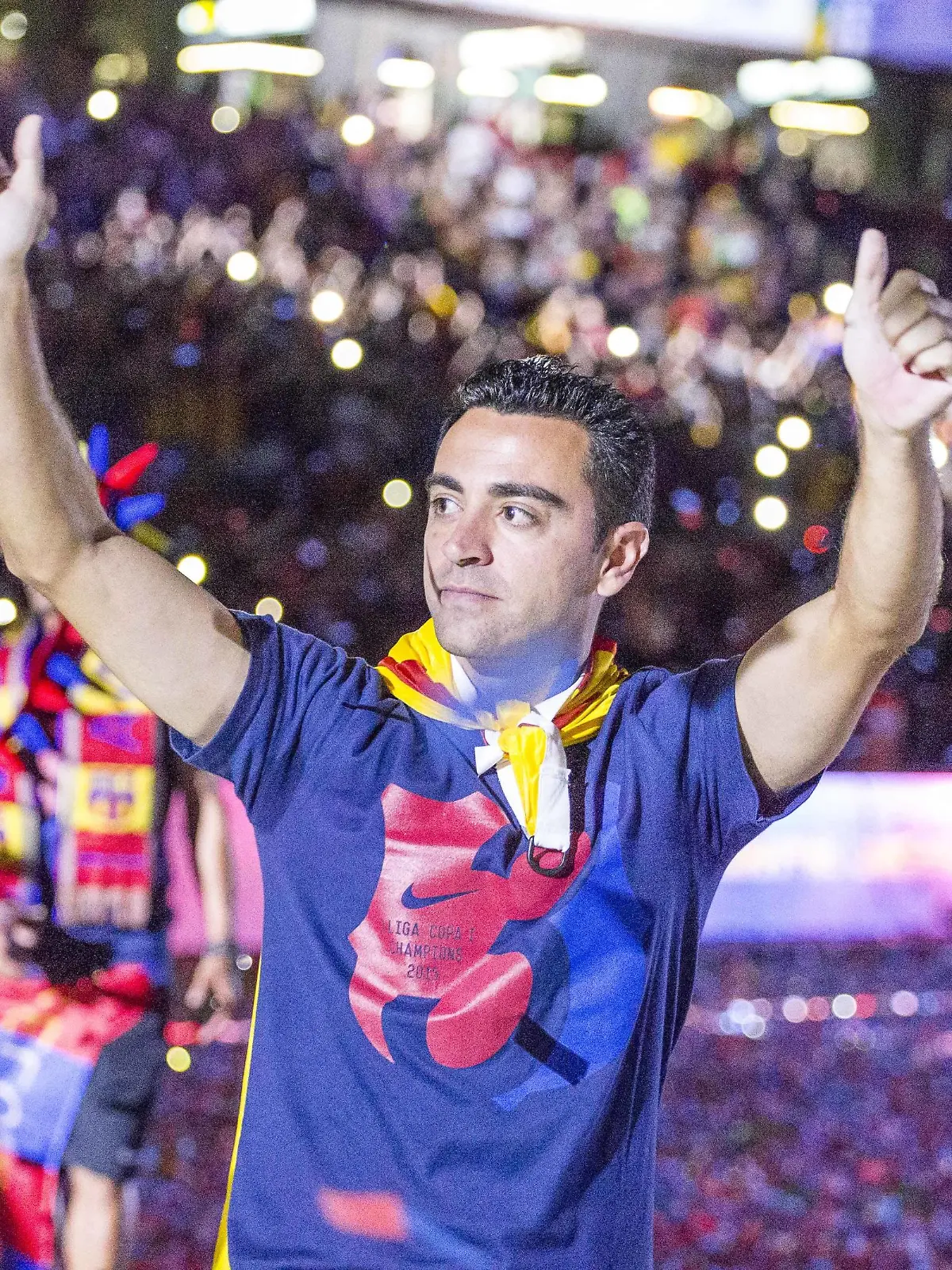 Aktuell Fußball, FC Barcelona feiert Triple-Gewinn BARCELONA- JUNIO, 7- SPAIN: Xavi Hernandez durante la celebracion del triplete de titulos conseguidos en la temporada 2014-15 de liga, copa y champions celebrada en el Camp Nou en Barcelona el 7 de junio de 2015. (Photo: Mikel Trigueros/ Urbanandsport /Cordon Press) PUBLICATIONxINxGERxSUIxAUTxHUNxONLY

current Football FC Barcelona celebrate Triple Profit Barcelona Junio 7 Spain Xavi Hernandez Durante La Celebración DEL  de titulos  en La TEMPORADA 2014 15 de League Copa Y Champions celebrada en El Camp Nou en Barcelona El 7 de Junio de 2015 Photo Mikel Trigueros urbanandsport Cordon Press PUBLICATIONxINxGERxSUIxAUTxHUNxONLY