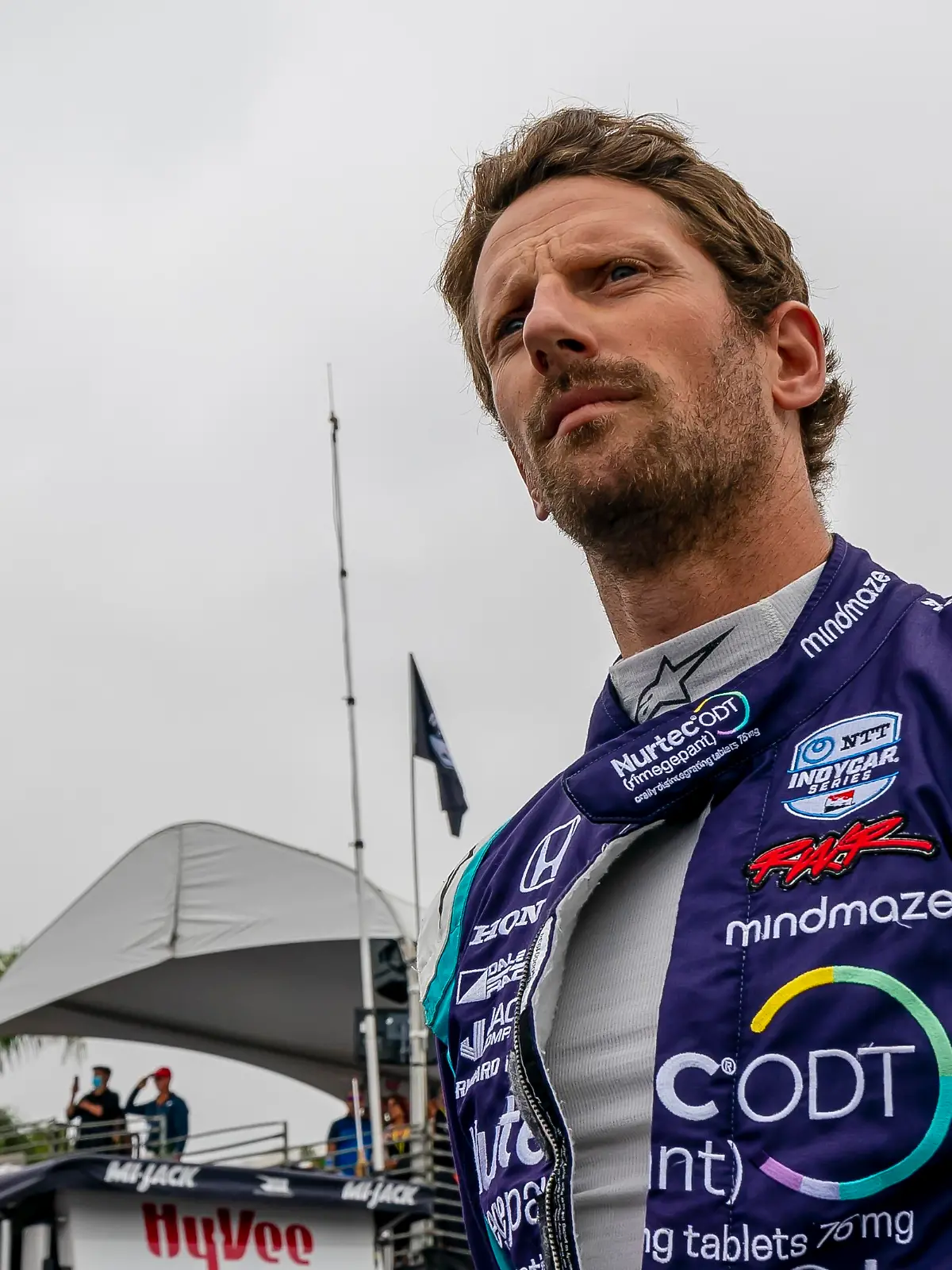 September 26, 2021, Long Beach, California, USA: ROMAIN GROSJEAN (R) (51) of Geneva, Switzerland prepares to race for the Acura Grand Prix of Long Beach at The Streets of Long Beach in Long Beach, California. (Credit Image: Â© Walter G Arce Sr Grindstone Medi/ASP via ZUMA Press Wire