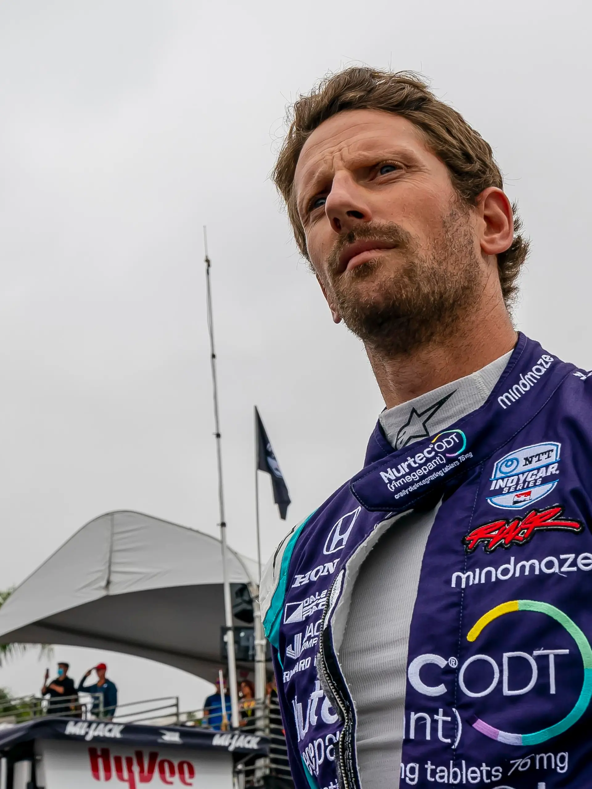 September 26, 2021, Long Beach, California, USA: ROMAIN GROSJEAN (R) (51) of Geneva, Switzerland prepares to race for the Acura Grand Prix of Long Beach at The Streets of Long Beach in Long Beach, California. (Credit Image: Â© Walter G Arce Sr Grindstone Medi/ASP via ZUMA Press Wire