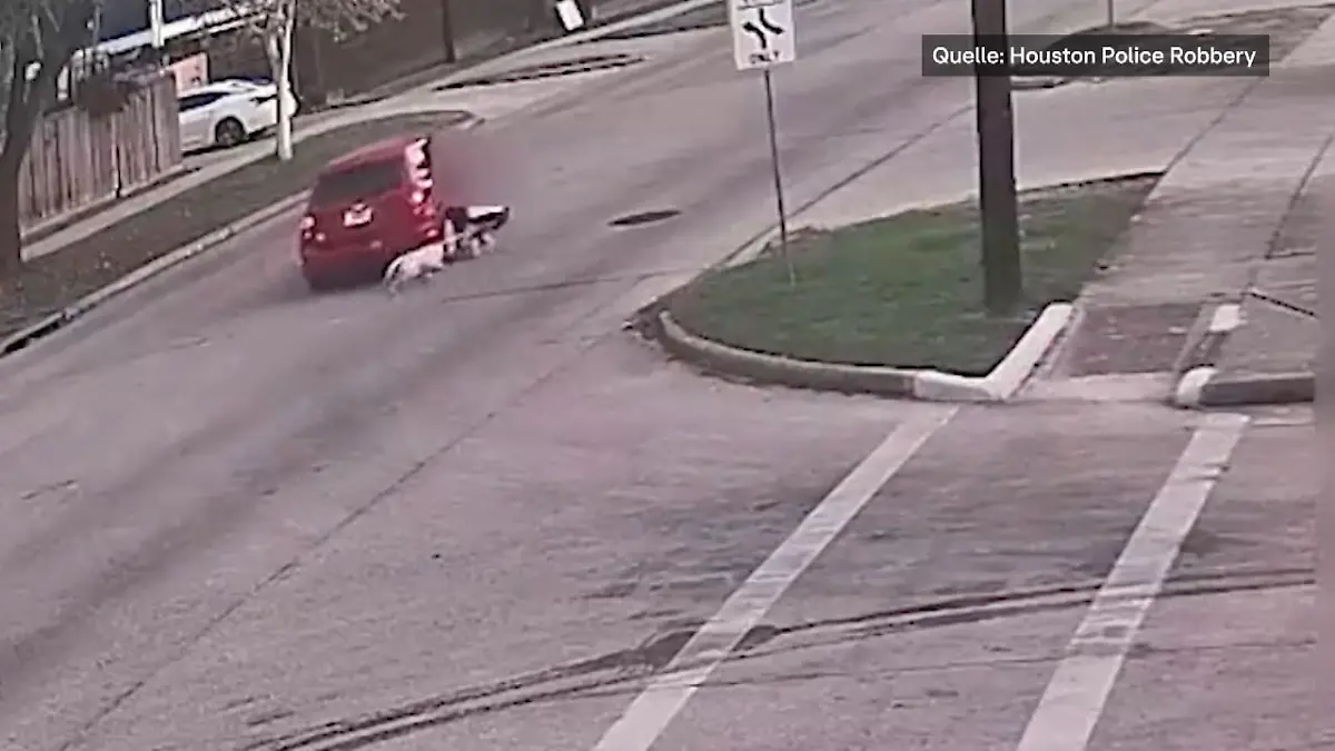 Dramatischer Raubüberfall in Houston, Texas: Frau und Hund werden von Auto mitgeschleift
