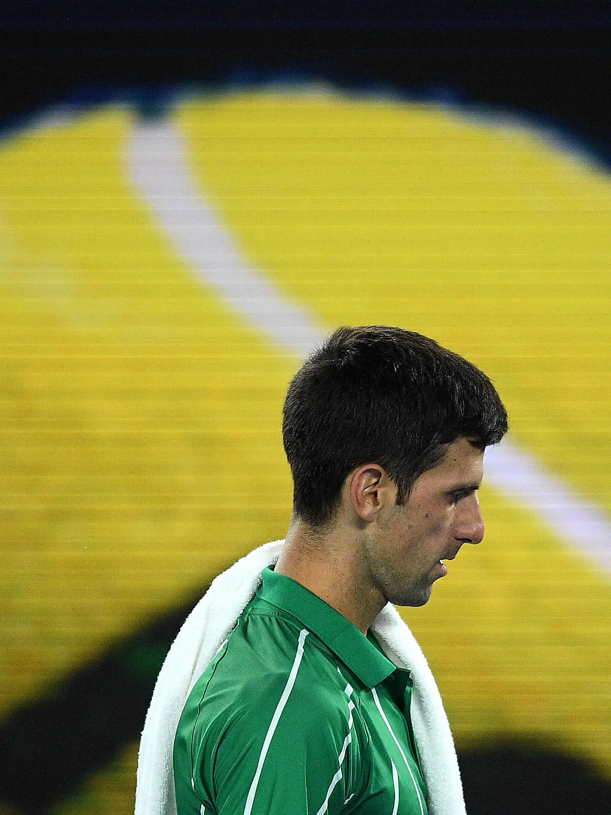  AUSTRALIAN OPEN DAY 14, Novak Djokovic of Serbia looks on during the men s singles final against Dominic Thiem of Austria on day 14 of the Australian Open tennis tournament at Rod Laver Arena in Melbourne, Sunday, February 2, 2020.  ACHTUNG: NUR REDAKTIONELLE NUTZUNG, KEINE ARCHIVIERUNG UND KEINE BUCHNUTZUNG MELBOURNE VIC AUSTRALIA PUBLICATIONxINxGERxSUIxAUTxONLY Copyright: xLUKASxCOCHx 20200202001446270107