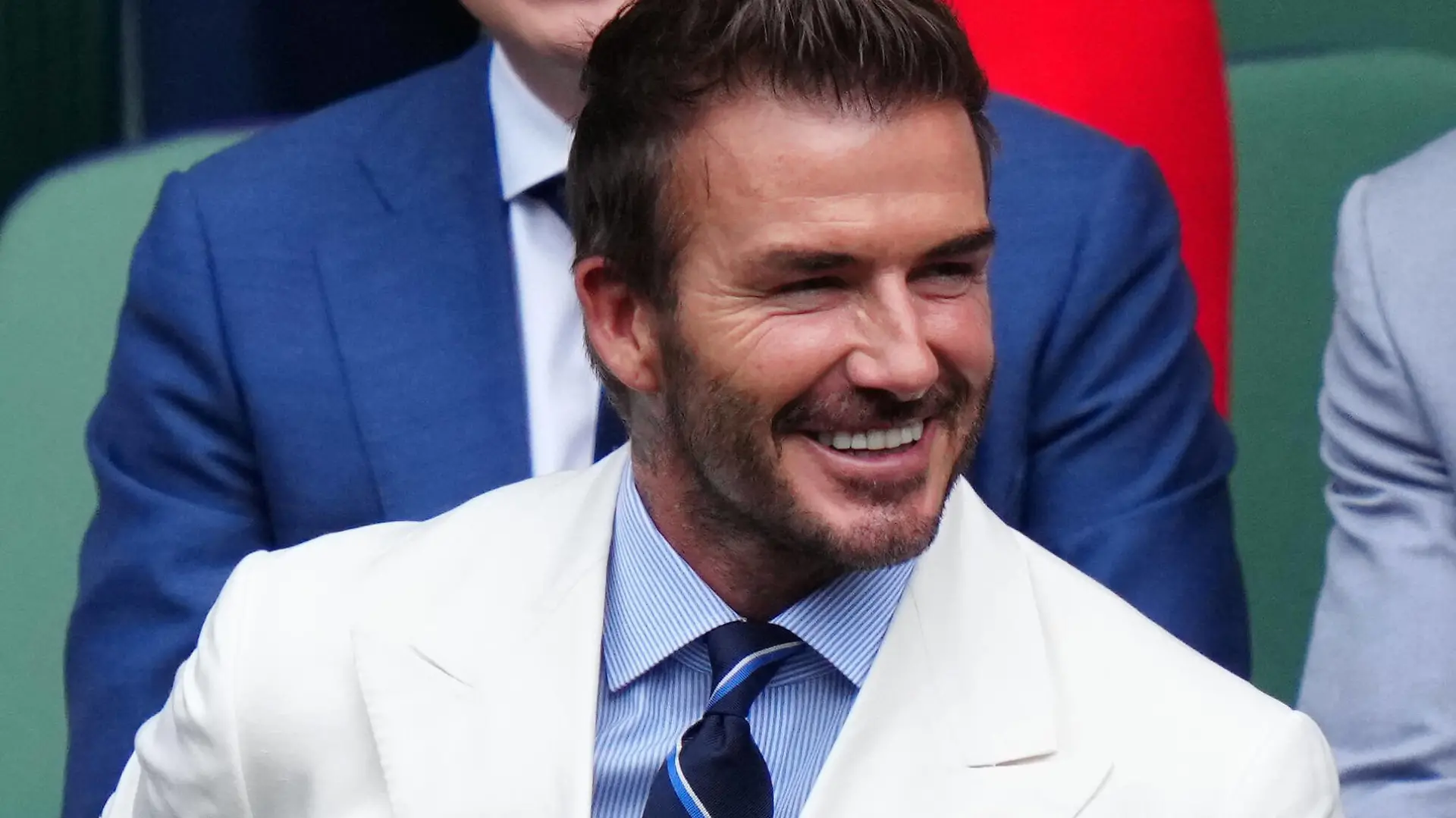 Mandatory Credit: Photo by Shutterstock 12202136l David Beckham in the Royal Box on Centre Court Wimbledon Tennis Championships, Day 11, The All England Lawn Tennis and Croquet Club, London, UK - 09 Jul 2021 Wimbledon Tennis Championships, Day 11, The All England Lawn Tennis and Croquet Club, London, UK - 09 Jul 2021 PUBLICATIONxINxGERxSUIxAUTXHUNxGRExMLTxCYPxROMxBULxUAExKSAxONLY Copyright: xShutterstockx 12202136l