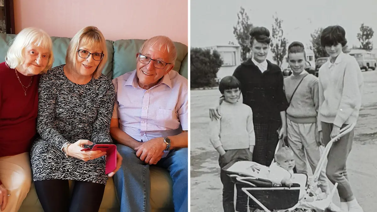 Julie Lund zwischen ihrem Vater Brian Rothery und seiner Frau Patricia.