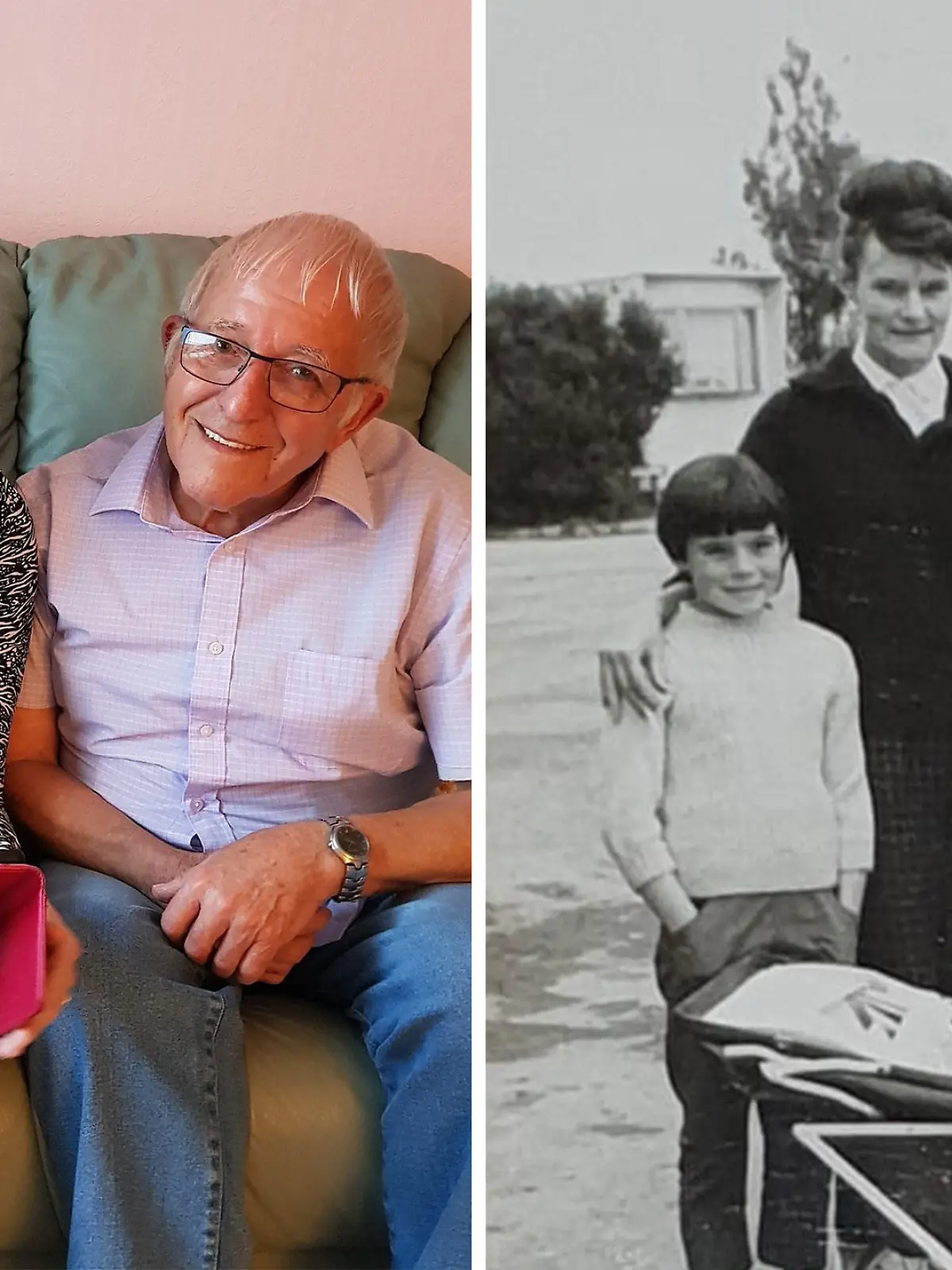 Julie Lund zwischen ihrem Vater Brian Rothery und seiner Frau Patricia.