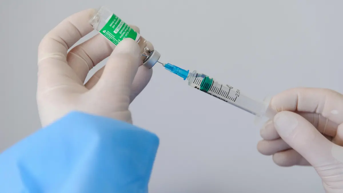 March 18, 2021, Lviv, Ukraine: A health worker prepares a doze of AstraZeneca Covishield vaccine at the hospital..The Ministry of Health of Ukraine has publicly vaccinated health workers first with the drug AstraZeneca Covishield vaccine against COVID-19. From March 19, a lockdown is to be introduced in Lviv until March 28. The need for strict quarantine is due to the rapid increase of the number of patients with Covid-19. Lviv Ukraine - ZUMAs197 20210318_zaa_s197_081 Copyright: xMykolaxTysx 