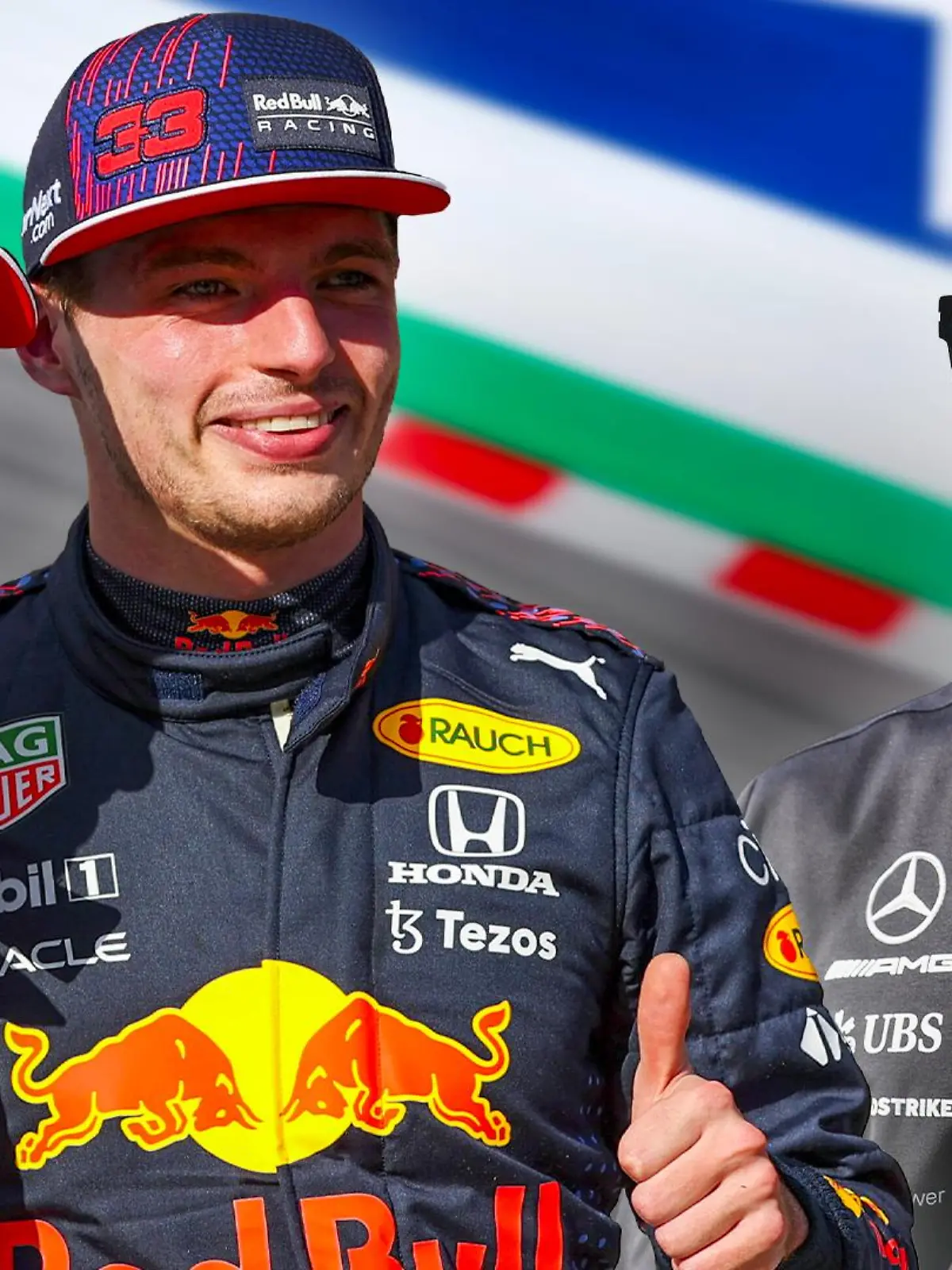 Die Red-Bull-Piloten Max Verstappen und Sergio Perez wollen Lewis Hamilton beim US-GP nass machen
