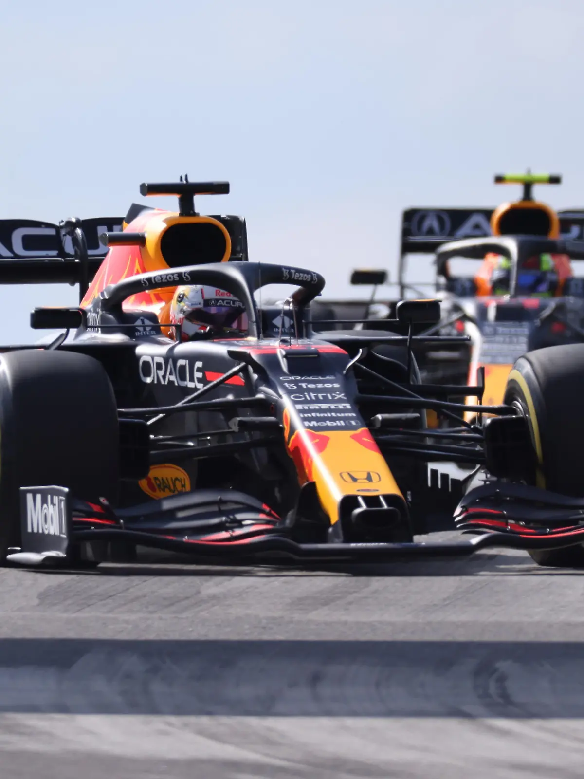 Formula One F1 - United States Grand Prix - Circuit of the Americas, Austin, Texas, U.S. - October 22, 2021 Red Bull's Max Verstappen and  Sergio Perez during practice REUTERS/Mike Blake