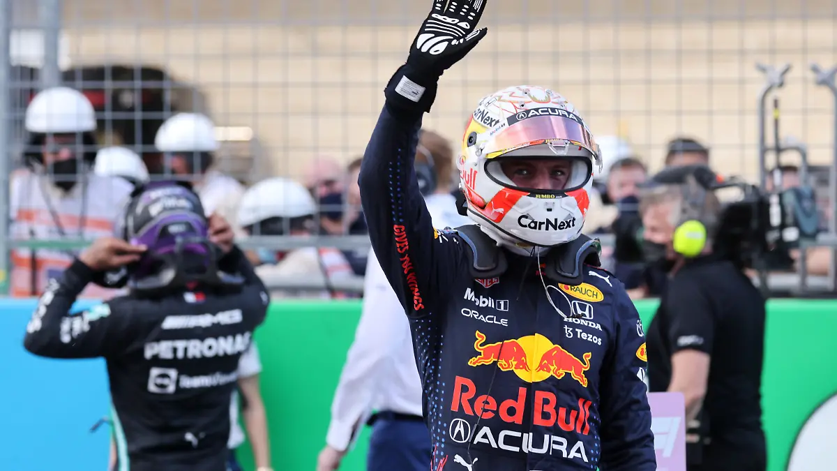 Formula One F1 - United States Grand Prix - Circuit of the Americas, Austin, Texas, U.S. - October 23, 2021 Red Bull's Max Verstappen celebrates after qualifying in pole position REUTERS/Mike Blake