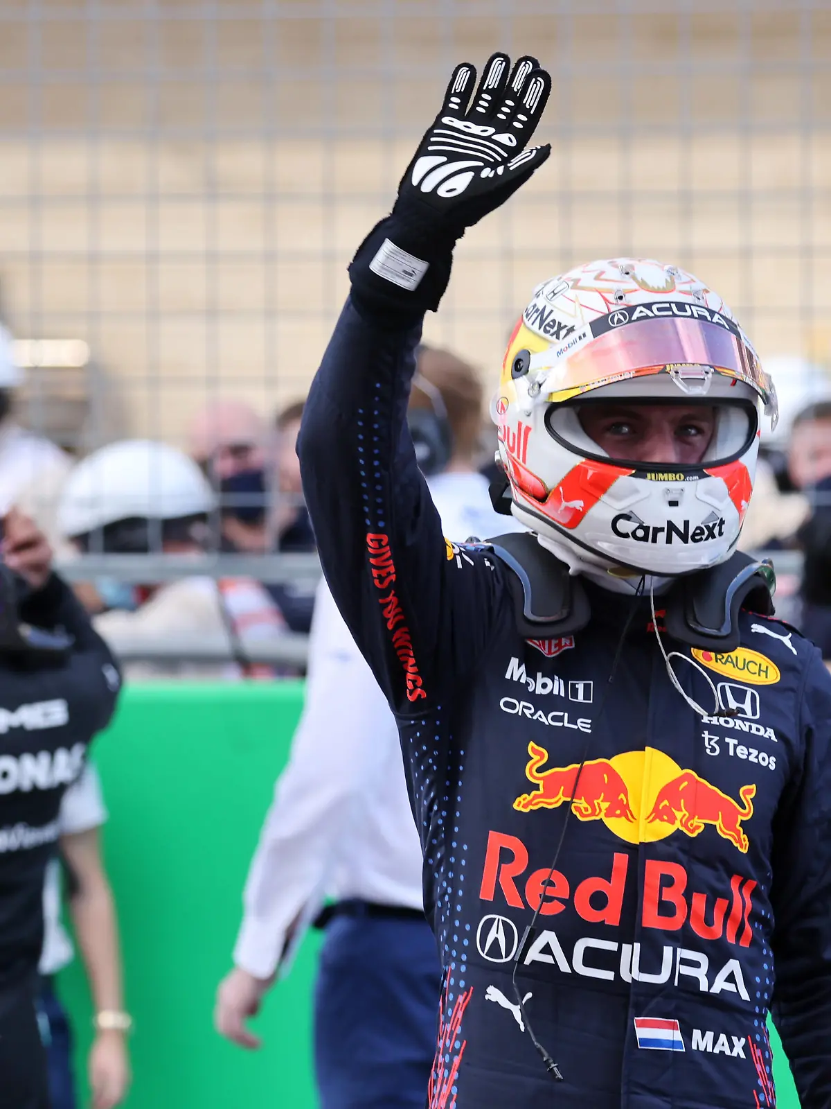 Formula One F1 - United States Grand Prix - Circuit of the Americas, Austin, Texas, U.S. - October 23, 2021 Red Bull's Max Verstappen celebrates after qualifying in pole position REUTERS/Mike Blake
