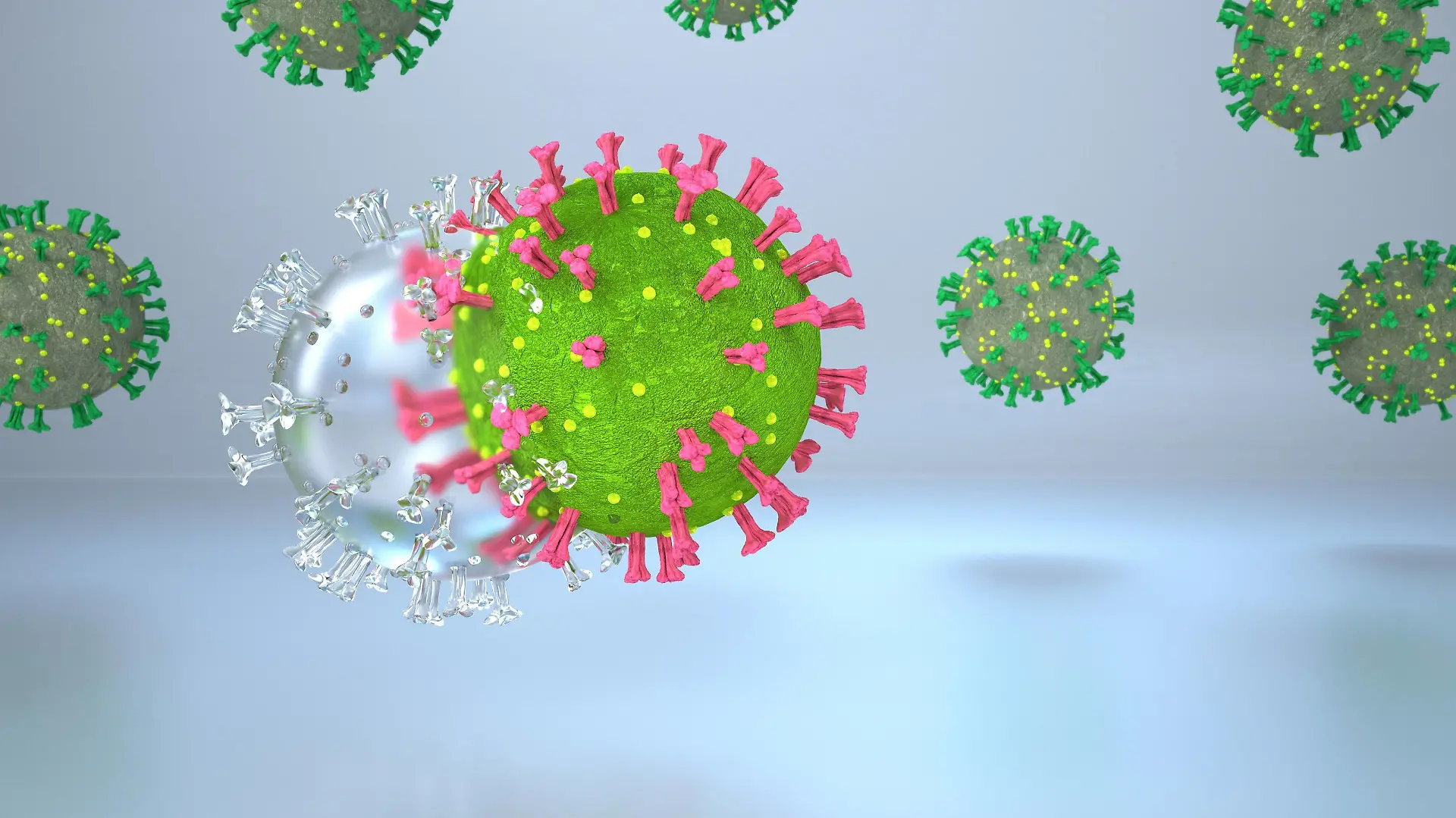 Coronavirus Mutation A symbolic depiction of a viral mutation. 3d illustration.