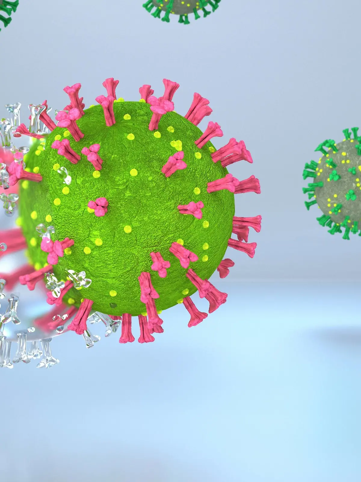  Coronavirus Mutation A symbolic depiction of a viral mutation. 3d illustration.