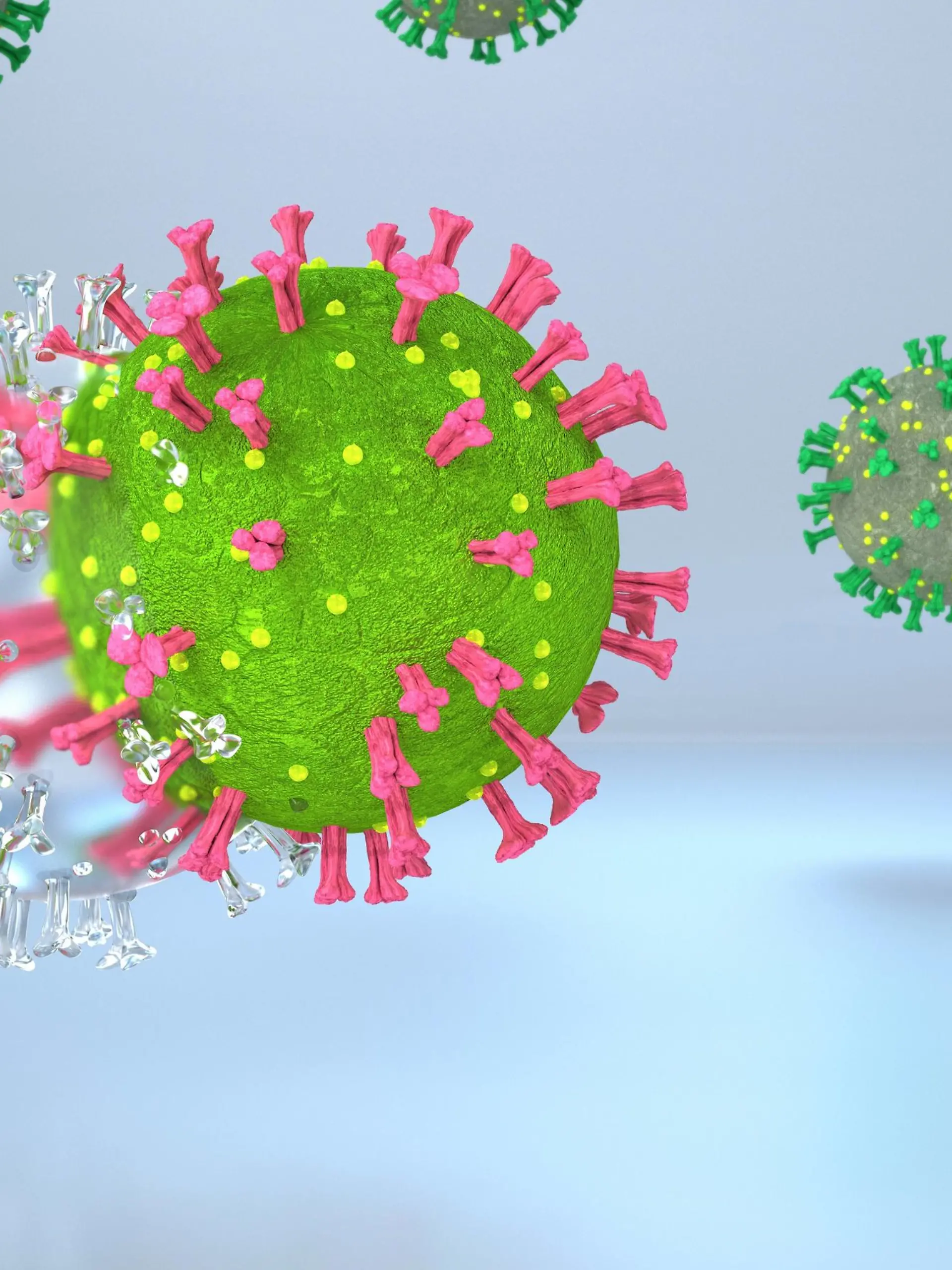  Coronavirus Mutation A symbolic depiction of a viral mutation. 3d illustration.