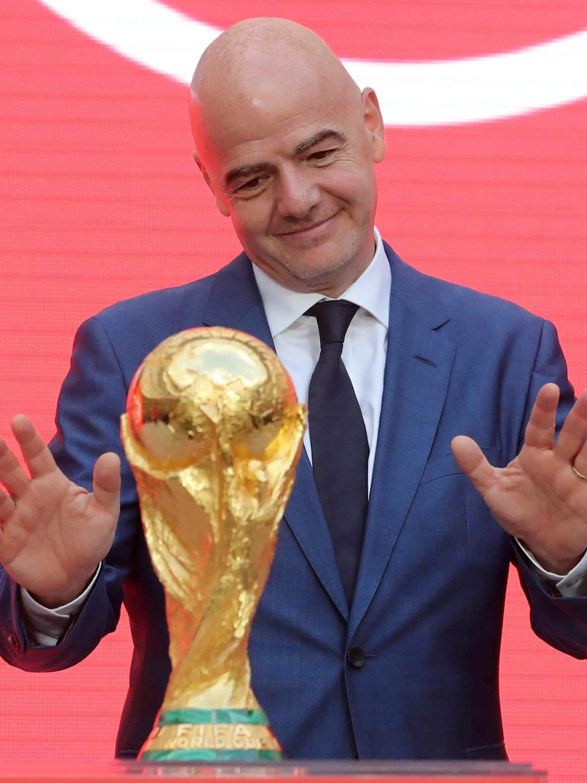 MOSCOW, RUSSIA - SEPTEMBER 9, 2017: FIFA President Gianni Infantino at a ceremony to kick off the 2018 FIFA World Cup WM Weltmeisterschaft Fussball Trophy Tour, at Luzhniki Stadium. Artyom Korotayev/TASS PUBLICATIONxINxGERxAUTxONLY TS05F26D  