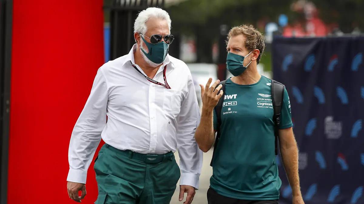 VETTEL Sebastian ger, Aston Martin F1 AMR21, portrait with STROLL Lawrence can, Aston Martin F1 owner, portrait during the Formula 1 Emirates Grand Prix de France 2021, 7th round of the 2021 FIA Formula One World Championship, WM, Weltmeisterschaft from June 18 to 20, 2021 on the Circuit Paul Ricard, in Le Castellet, France FORMULE 1 : Grand Prix de France - Circuit Paul-Ricard - Le Castellet - 19/06/2021 DPPI/Panoramic PUBLICATIONxNOTxINxFRAxITAxBEL _GDN7335 