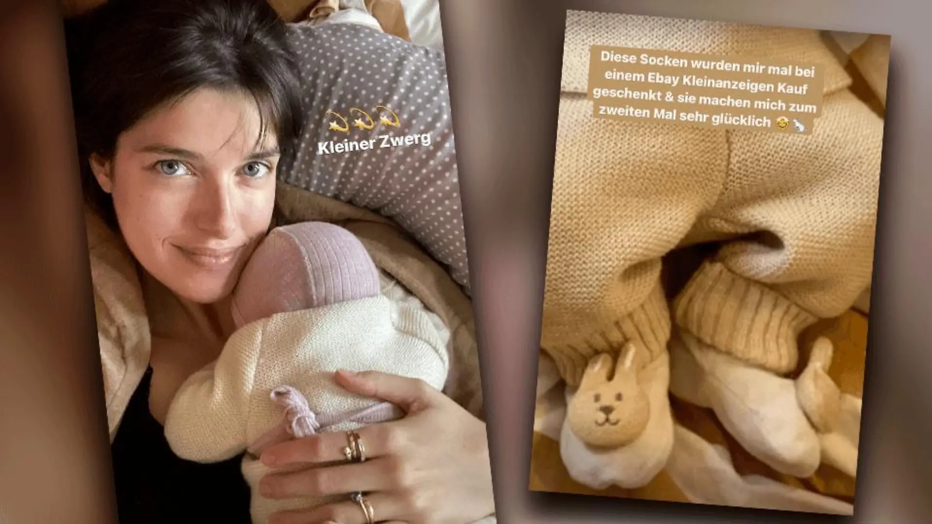 Marie Nasemann grüßt aus dem Wochenbett.
