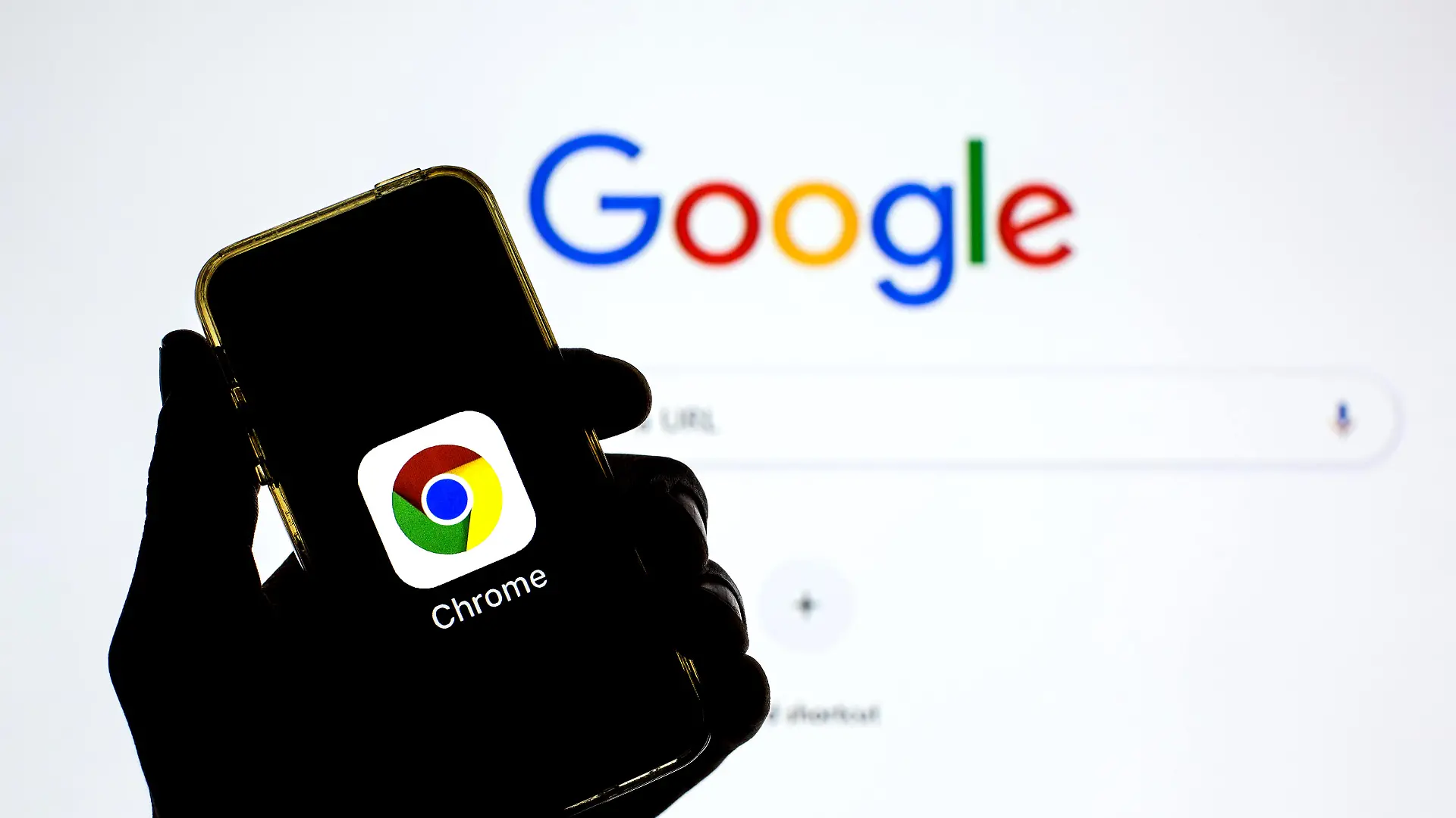 July 2, 2021, Barcelona, Catalonia, Spain: In this photo illustration, the Google Chrome app seen displayed on a smartphone screen and a Google Chrome Web browser in the background. (Credit Image: Â© Thiago Prudencio/DAX via ZUMA Wire