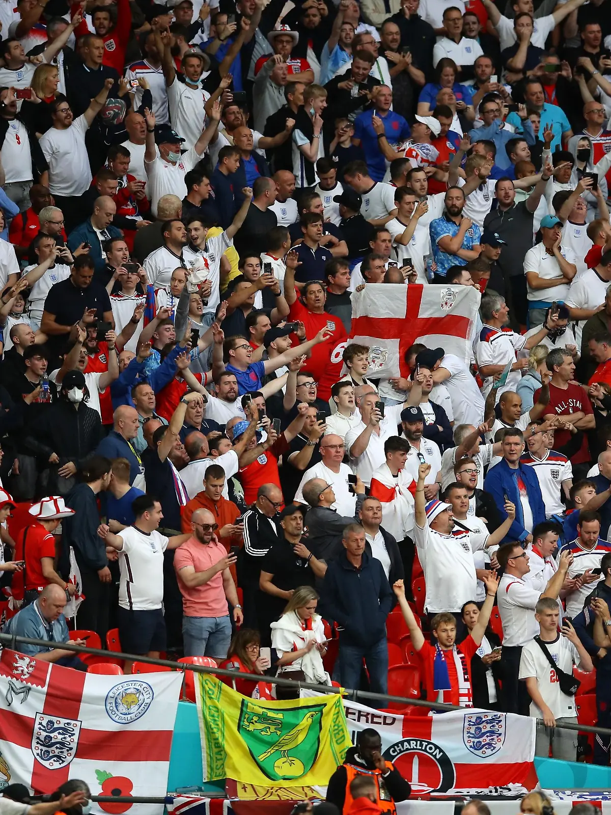 Italy v England - UEFA Euro 2020 Final - Wembley Stadium. London, England, 11th July 2021. Englandâs fans during the UEFA European Championships final match at Wembley Stadium, London. Picture credit should read: David Klein / Sportimage via PA Images URN:60903621