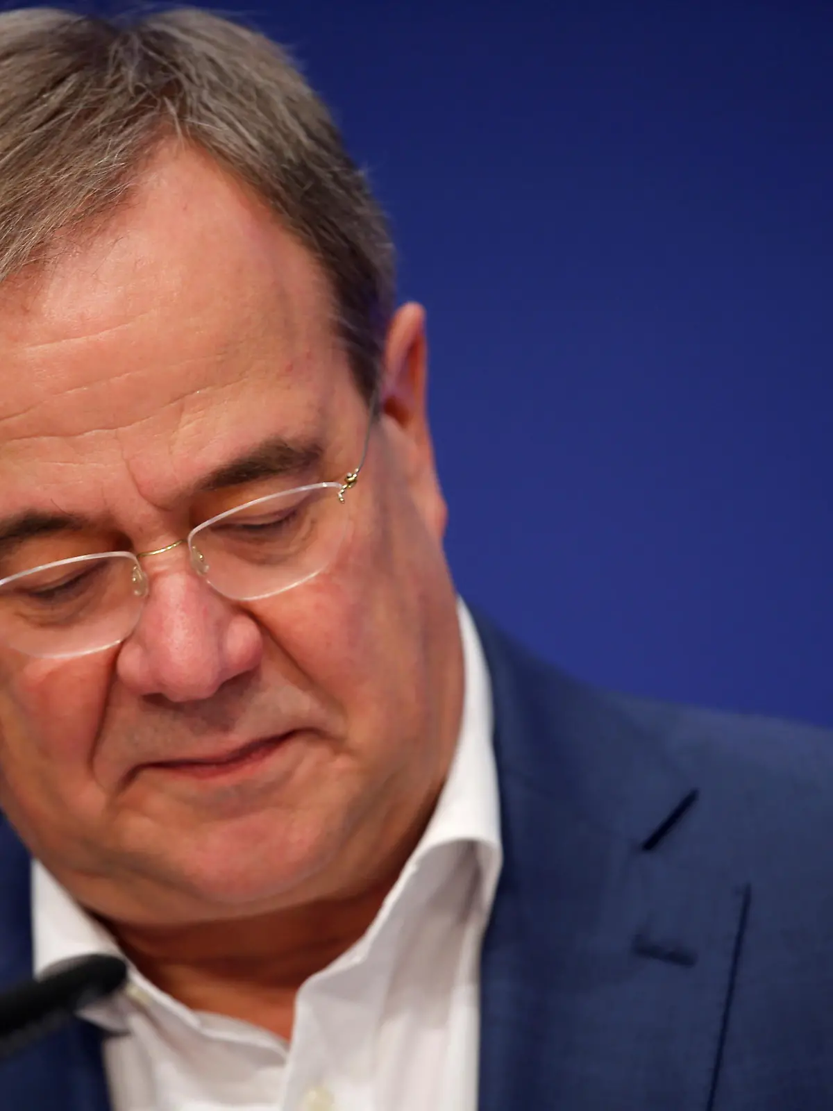 CDU party leader Armin Laschet speaks during the Deutschlandtag meeting of his party's youth organization Junge Union, in Muenster, Germany, October 16, 2021. REUTERS/Leon Kuegeler