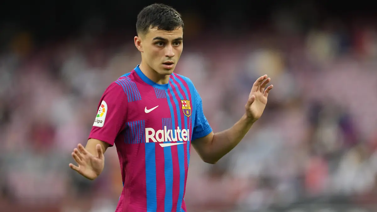 Pedro Gonzalez Pedri of FC Barcelona during the La Liga match between FC Barcelona and Real Sociedad played at Camp Nou Stadium on August 15, 2021 in Barcelona, Spain. (Photo by PRESSINPHOTO)