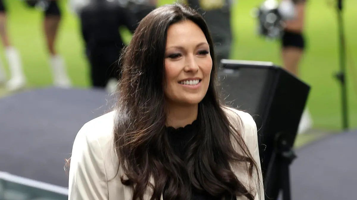 Nadine Nurasyid beim Pressetermin zur kommenden NFL, American Football Herren, USA Season im Deutsche Bank Park. Frankfurt am Main, 26.05.2023 *** Nadine Nurasyid at the press event for the upcoming NFL Season at Deutsche Bank Park Frankfurt am Main, 26 05 2023 Foto:xP.xBackx/xFuturexImage