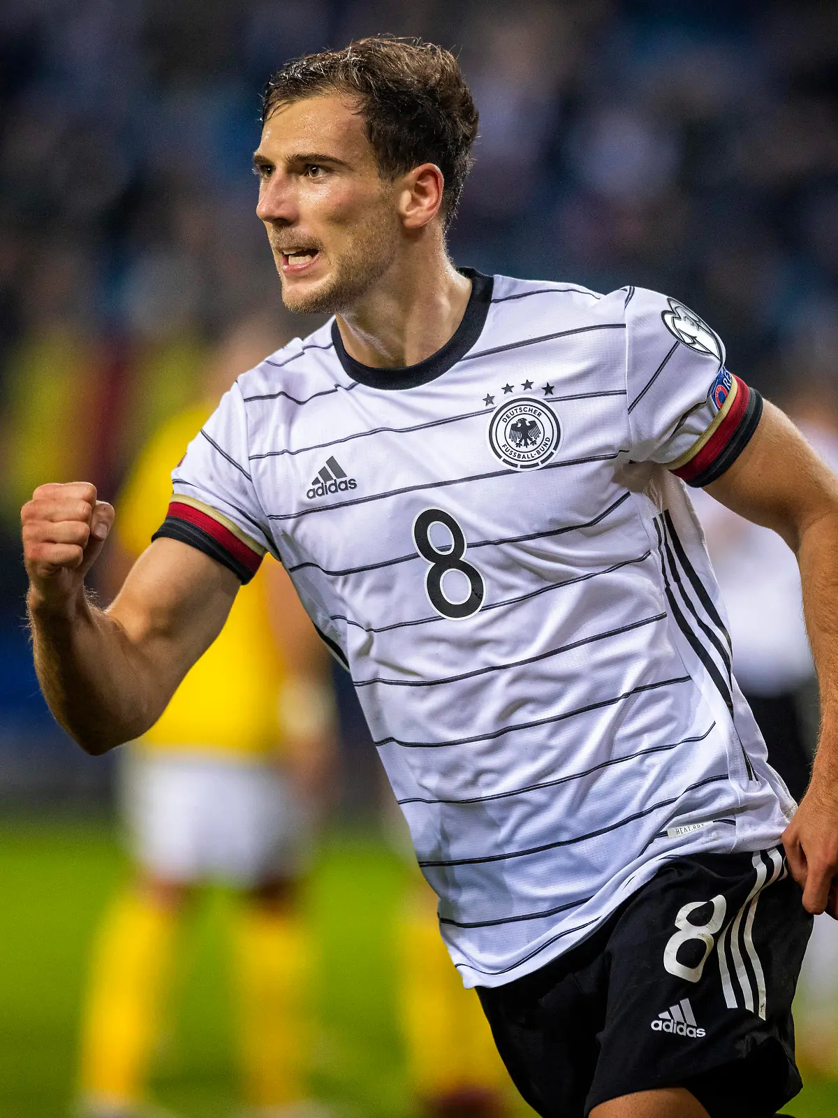  Torjubel Leon Goretzka Deutschland Deutschland - Rumänien 08.10.2021, Fussball WM-Quali, Qualifikation, Saison 2021/22 Foto: Moritz Müller *** Goal celebration Leon Goretzka Germany Germany Romania 08 10 2021, football world cup qualifying, qualifying, season 2021 22 photo Moritz Müller