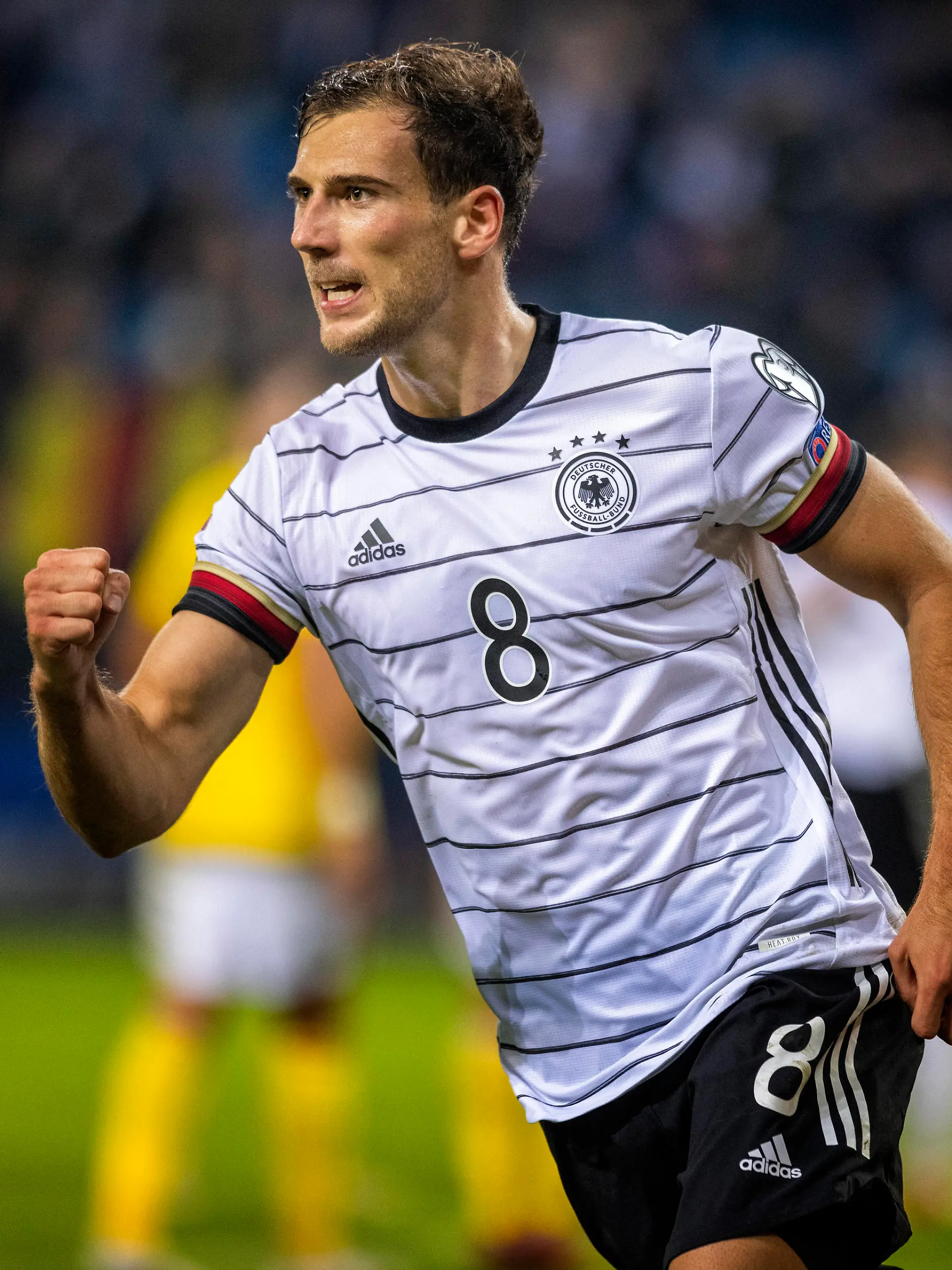  Torjubel Leon Goretzka Deutschland Deutschland - Rumänien 08.10.2021, Fussball WM-Quali, Qualifikation, Saison 2021/22 Foto: Moritz Müller *** Goal celebration Leon Goretzka Germany Germany Romania 08 10 2021, football world cup qualifying, qualifying, season 2021 22 photo Moritz Müller