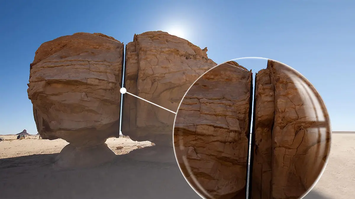 Im Artikel spekulieren wir über einen Felsen in Saudia-Arabien - es scheint nämlich so, als ob dieser in der Mitte mit einem Laser zerschnitten wurde. Waren hier etwa Aliens am Werk? :lächeln:
Für den Teaser würde ich dich bitten einen Ausschnitt dieser Spalte (mit einer Lupe?) zu vergrößern.