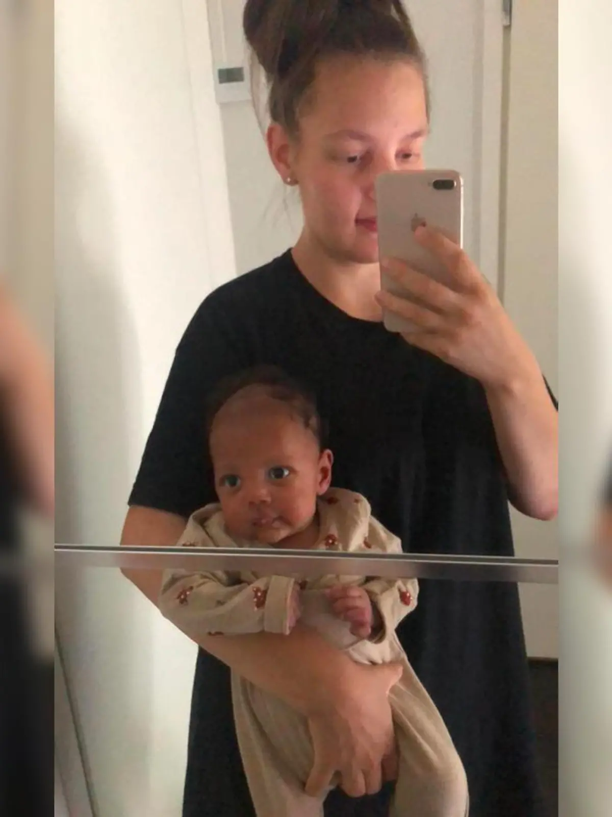 Tilda Kantala mit ihrem Überraschungsbaby Alec.