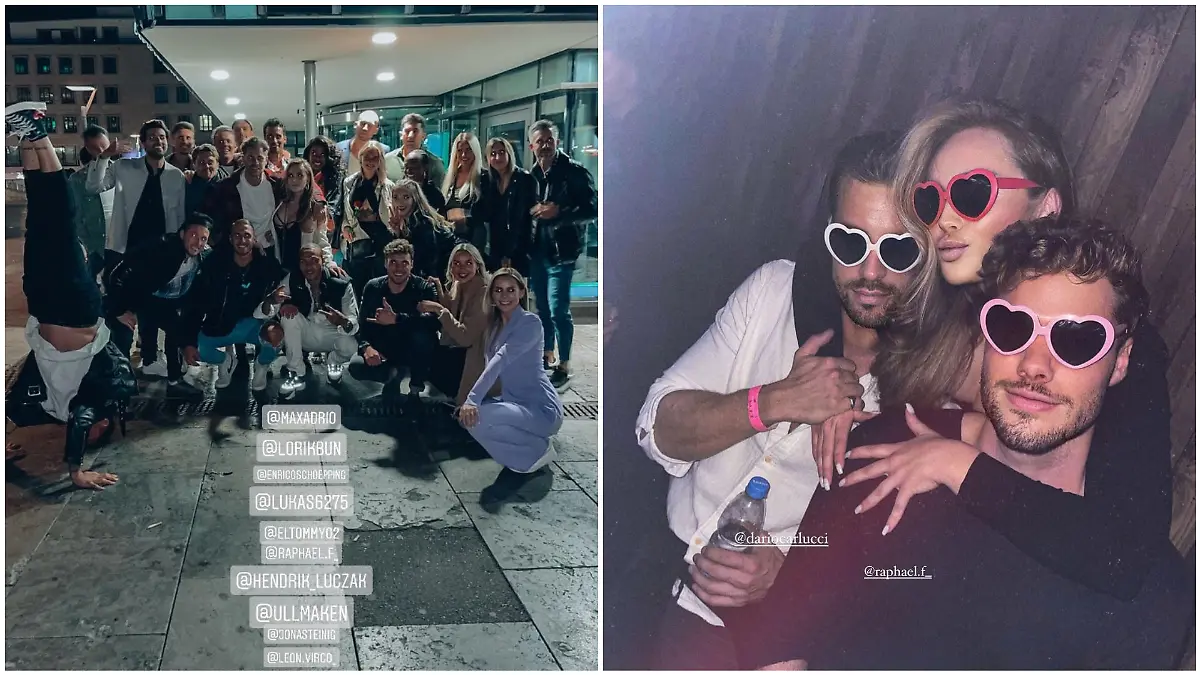 Insgesamt 15 Bachelorette-Kandidaten feierten am Wochenende zusammen, aber auch die eine oder andere Bachelor-Kandidatin war dabei. Jacqueline Siegle zum Beispiel, die rechts auf dem Selfie mit Raphael zu sehen ist.
