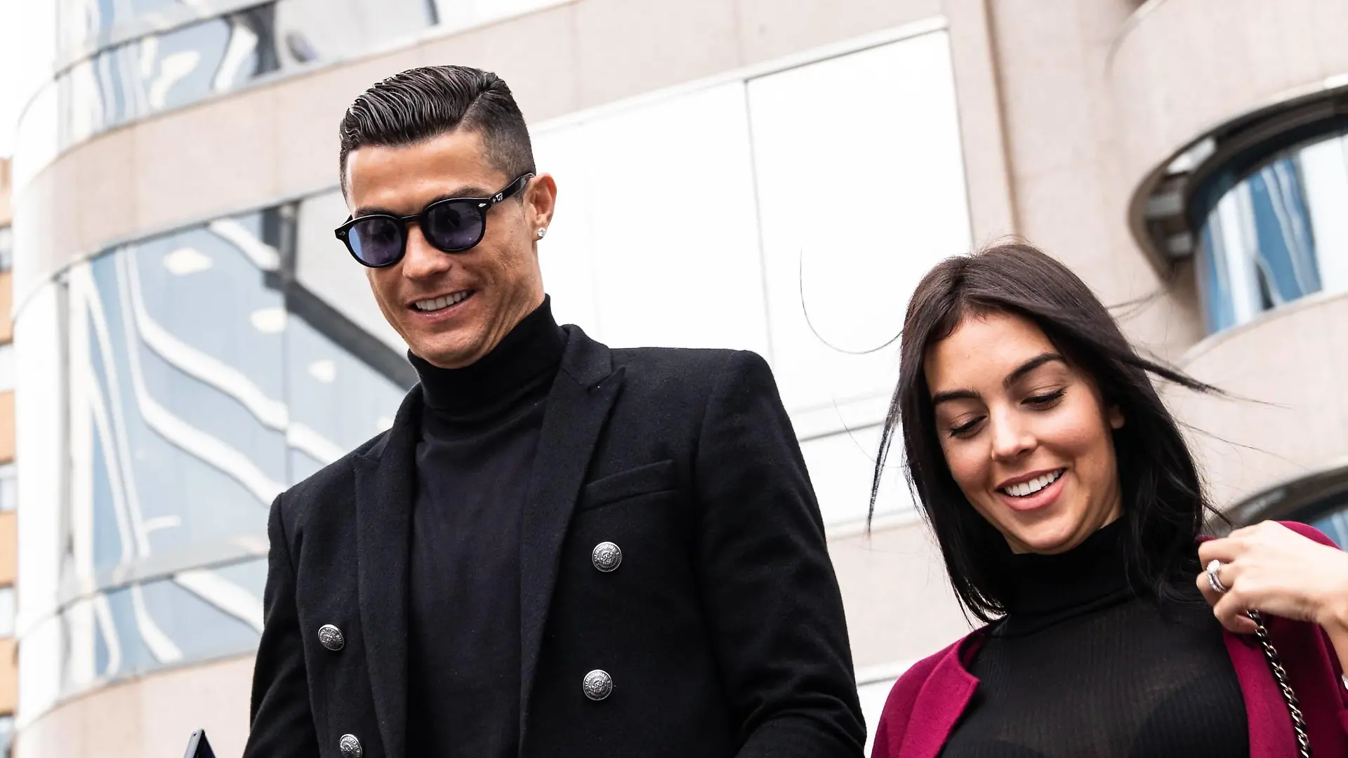 January 22, 2019 - Madrid, Spain - Cristiano Rolando with the girlfriend seen exit to the court. The Provincial Court of Madrid judges Cristiano Ronaldo and Xabi Alonso for allegedly defrauding the Treasury in two trials in which the Prosecutor s Office requests two and five years in prison, respectively, and the payment of millions in fines. Cristiano Ronaldo and Xabi Alonso declare in the Courts of Madrid PUBLICATIONxINxGERxSUIxAUTxONLY - ZUMAh151 88703689st Copyright: xJesusxHellinx  
