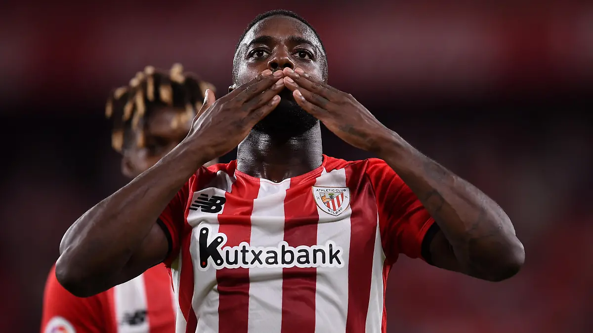 BILBAO, SPAIN - SEPTEMBER 11: Inaki Williams of Athletic Bilbao  celebrates after scoring their team's second goal  during the LaLiga Santander match between Athletic Club and RCD Mallorca at San Mames Stadium on September 11, 2021 in Bilbao, Spain (Photo by Juan Manuel Serrano Arce/Getty Images)
