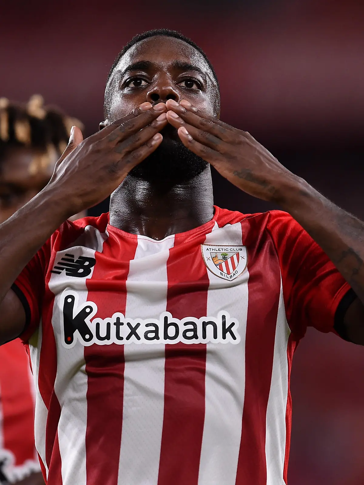 BILBAO, SPAIN - SEPTEMBER 11: Inaki Williams of Athletic Bilbao  celebrates after scoring their team's second goal  during the LaLiga Santander match between Athletic Club and RCD Mallorca at San Mames Stadium on September 11, 2021 in Bilbao, Spain (Photo by Juan Manuel Serrano Arce/Getty Images)