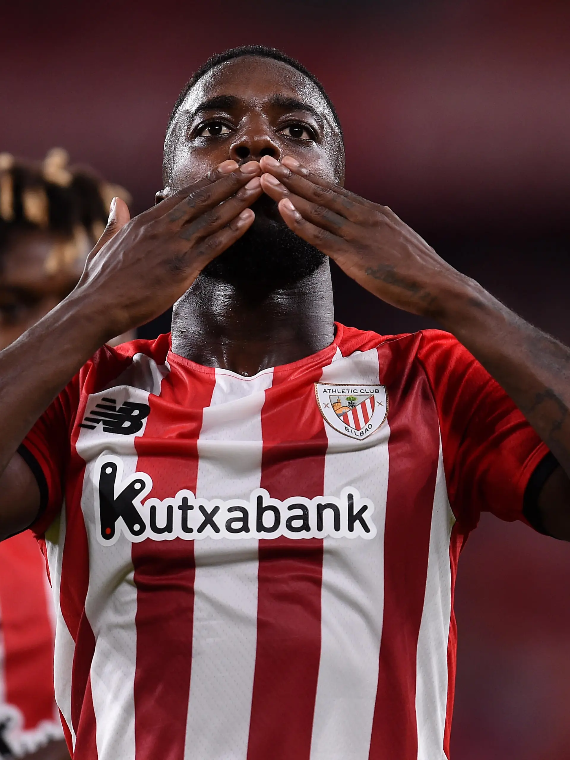 BILBAO, SPAIN - SEPTEMBER 11: Inaki Williams of Athletic Bilbao  celebrates after scoring their team's second goal  during the LaLiga Santander match between Athletic Club and RCD Mallorca at San Mames Stadium on September 11, 2021 in Bilbao, Spain (Photo by Juan Manuel Serrano Arce/Getty Images)