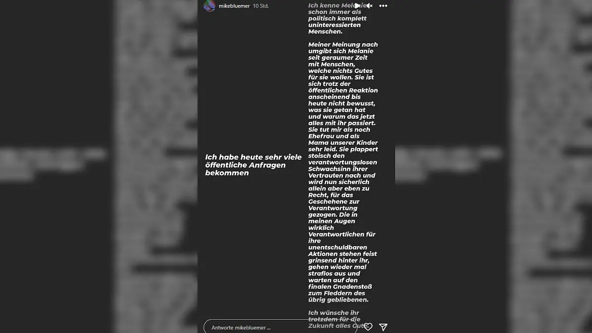 Mike Blümer zu den Vorwürfen seiner Noch-Ehefrau