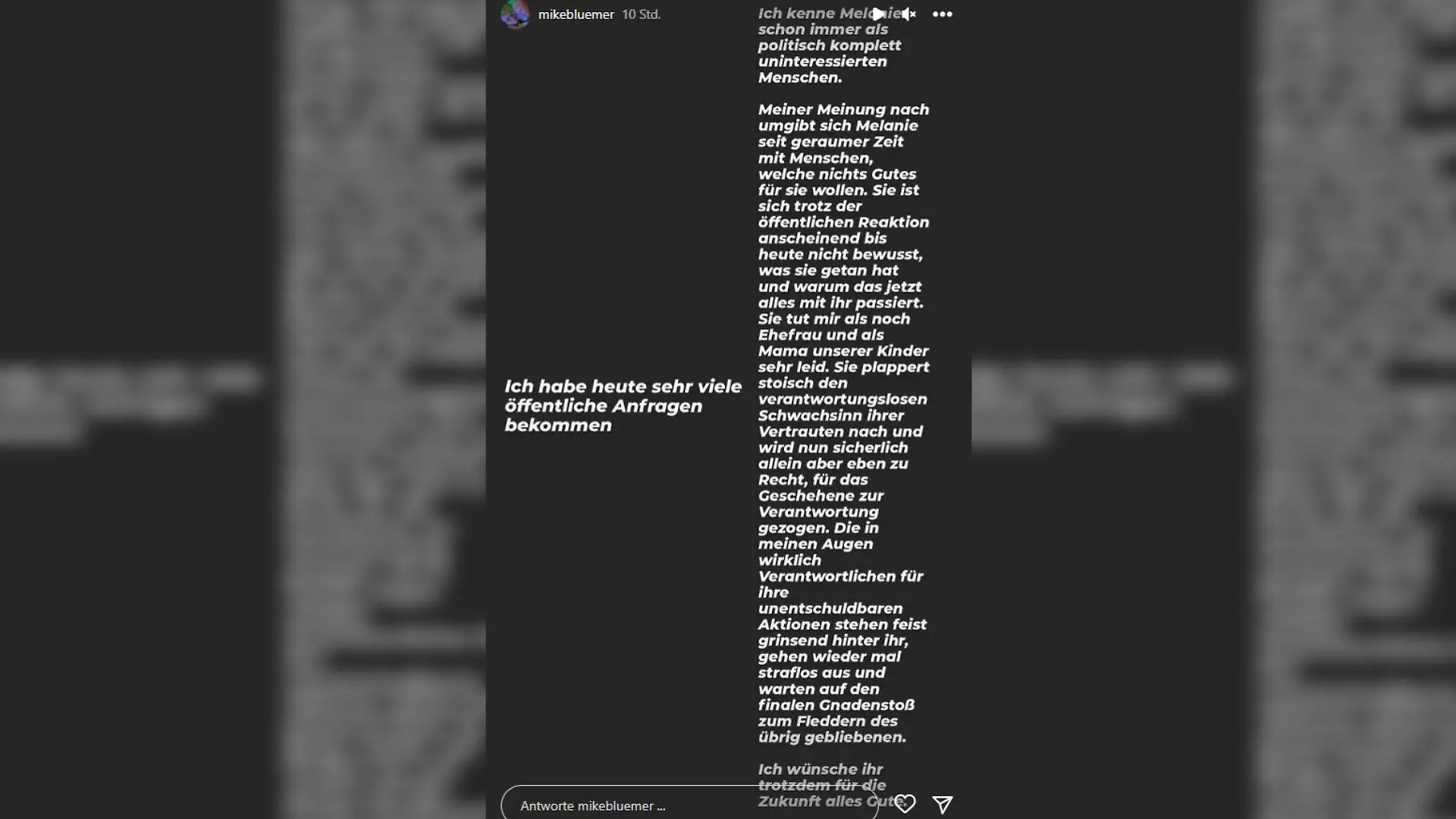 Mike Blümer zu den Vorwürfen seiner Noch-Ehefrau