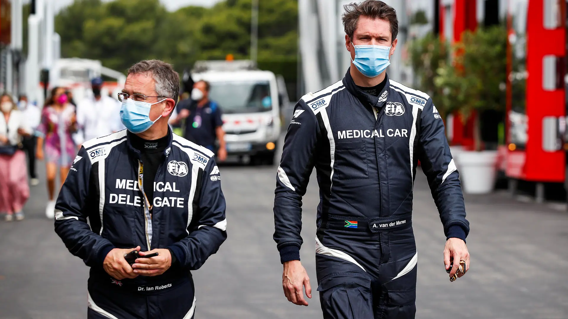 ROBERTS Ian, Medical Delegate with Alan Van der Merwe during the Formula 1 Emirates Grand Prix de France 2021, 7th round of the 2021 FIA Formula One World Championship from June 18 to 20, 2021 on the Circuit Paul Ricard, in Le Castellet, France - Photo Florent Gooden / DPPI