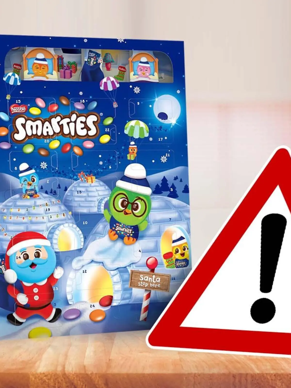 Nestlé Deutschland weist ausdrücklich auf ein fälschlich aufgedrucktes "Glutenfrei Logo" auf Smarties Adventskalender hin.
