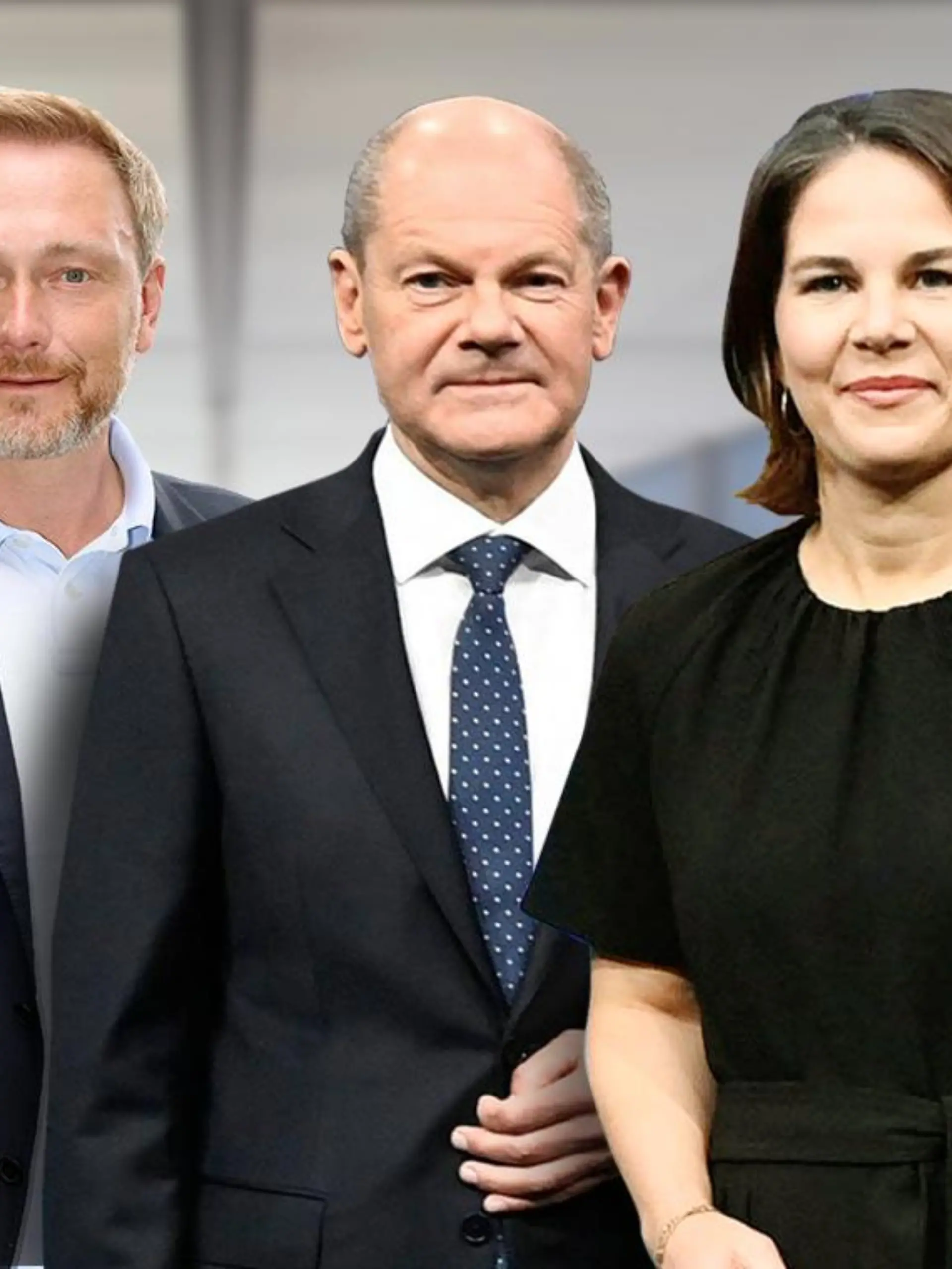 Christian Lindner (l-r, FDP), Annalena Baerbock (Grüne) und Olaf Scholz (SPD). Die umworbenen kleineren Partner haben schon einen Gesprächsfaden gefunden - nun starten auch die größeren Parteien in konkrete Sondierungen. Foto: Kay Nietfeld/dpa