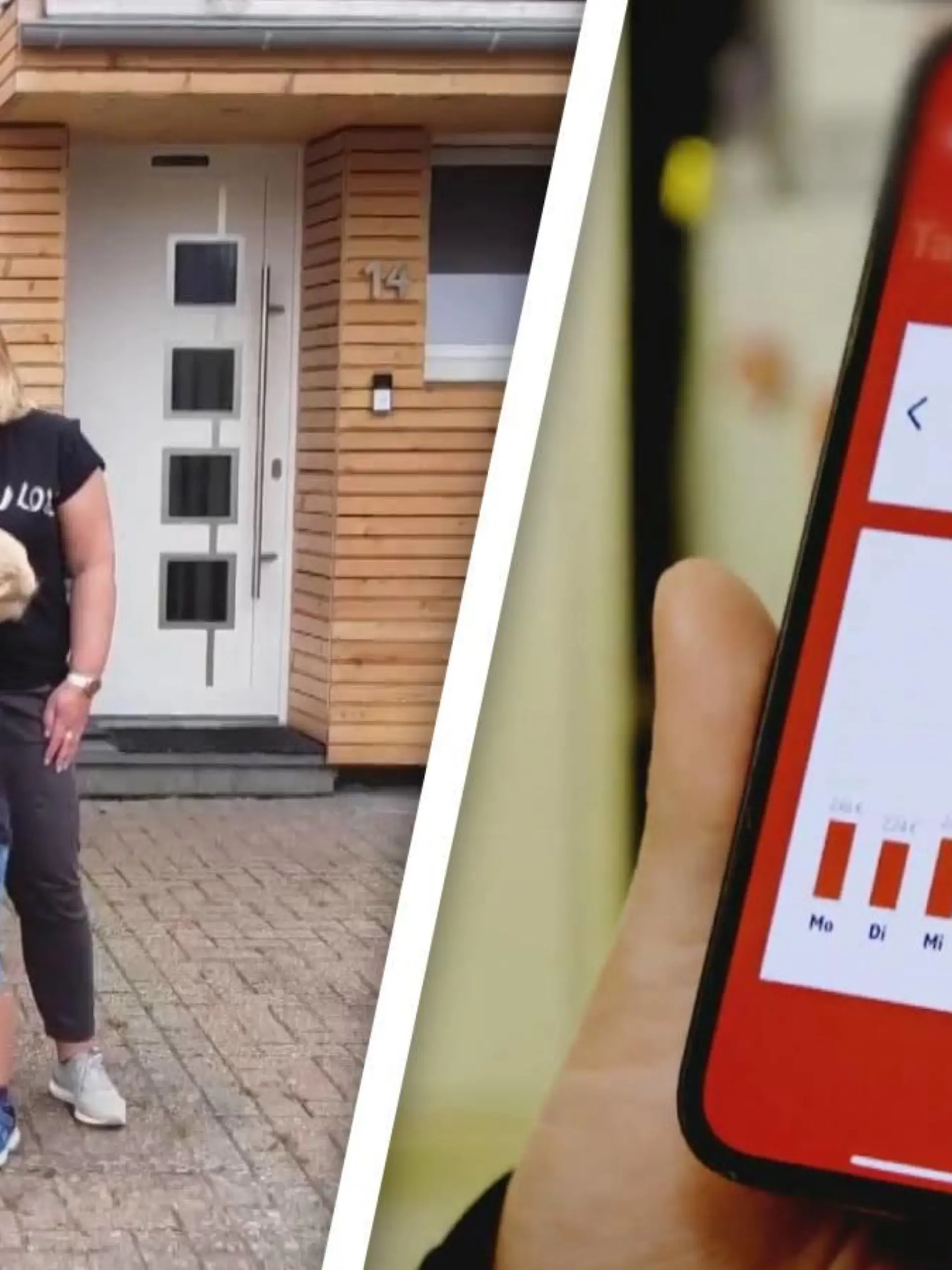 Familie Dick steht vor ihrem Haus