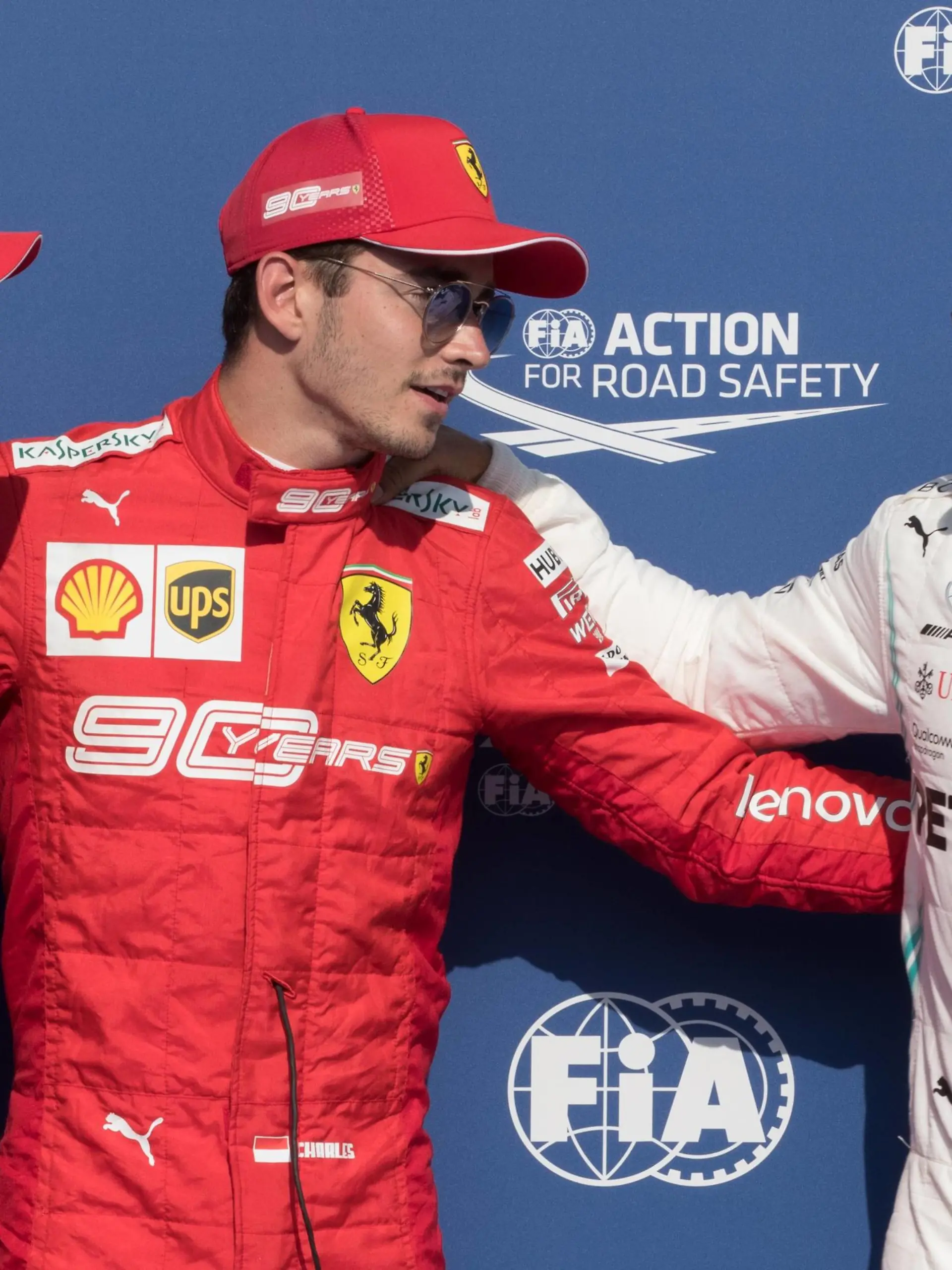 Ferrari s German driver Sebastian Vettel, Ferrari s Monegasque driver Charles Leclerc and Mercedes British driver Lewis Hamilton pictured after the qualification sessions ahead of the Spa-Francorchamps Formula One Grand Prix of Belgium race, in Spa-Francorchamps, Friday 30 August 2019. BENOITxDOPPAGNE PUBLICATIONxINxGERxSUIxAUTxONLY x05652754x  
