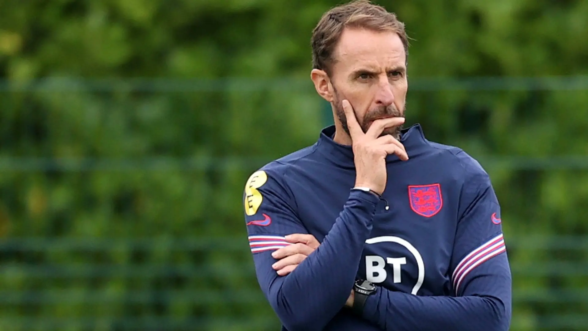 Soccer Football - World Cup - UEFA Qualifiers - England Training - Tottenham Hotspur Training Ground, London, Britain - September 4, 2021 England manager Gareth Southgate during training Action Images via Reuters/Carl Recine