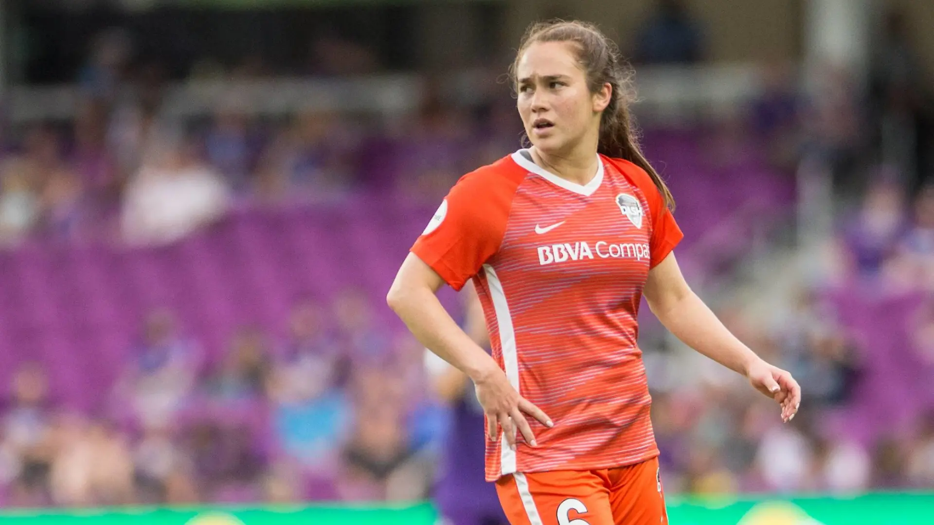 April 22, 2018 - Orlando, Florida, United States - Orlando, FL - Sunday April 22, 2018: Meleana Shim Orlando Pride and the Houston Dash at Orlando City Stadium. Meleana Shim - ZUMAt139 20180422_zaa_t139_345 Copyright: xJeremyxReperx