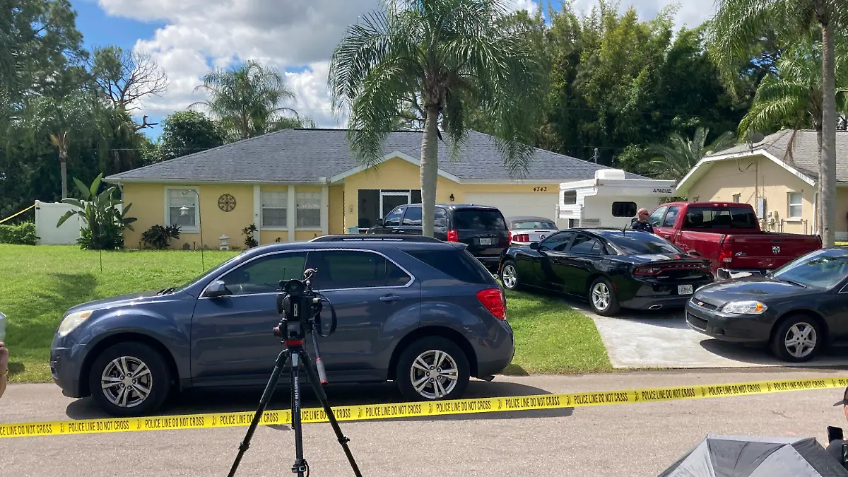 Police tape blocks off the home of Brian Laundrie’s parents in North Port, Fla., Monday, Sept. 20, 2021. Laundrie, 23, was traveling on a cross-country road trip with Gabby Petito, 22, who went missing in August. Petito’s body was apparently discovered over the weekend at Grand Teton National Park. Laundrie is wanted for questioning, but has not been seen for several days. (AP Photo/Curt Anderson)