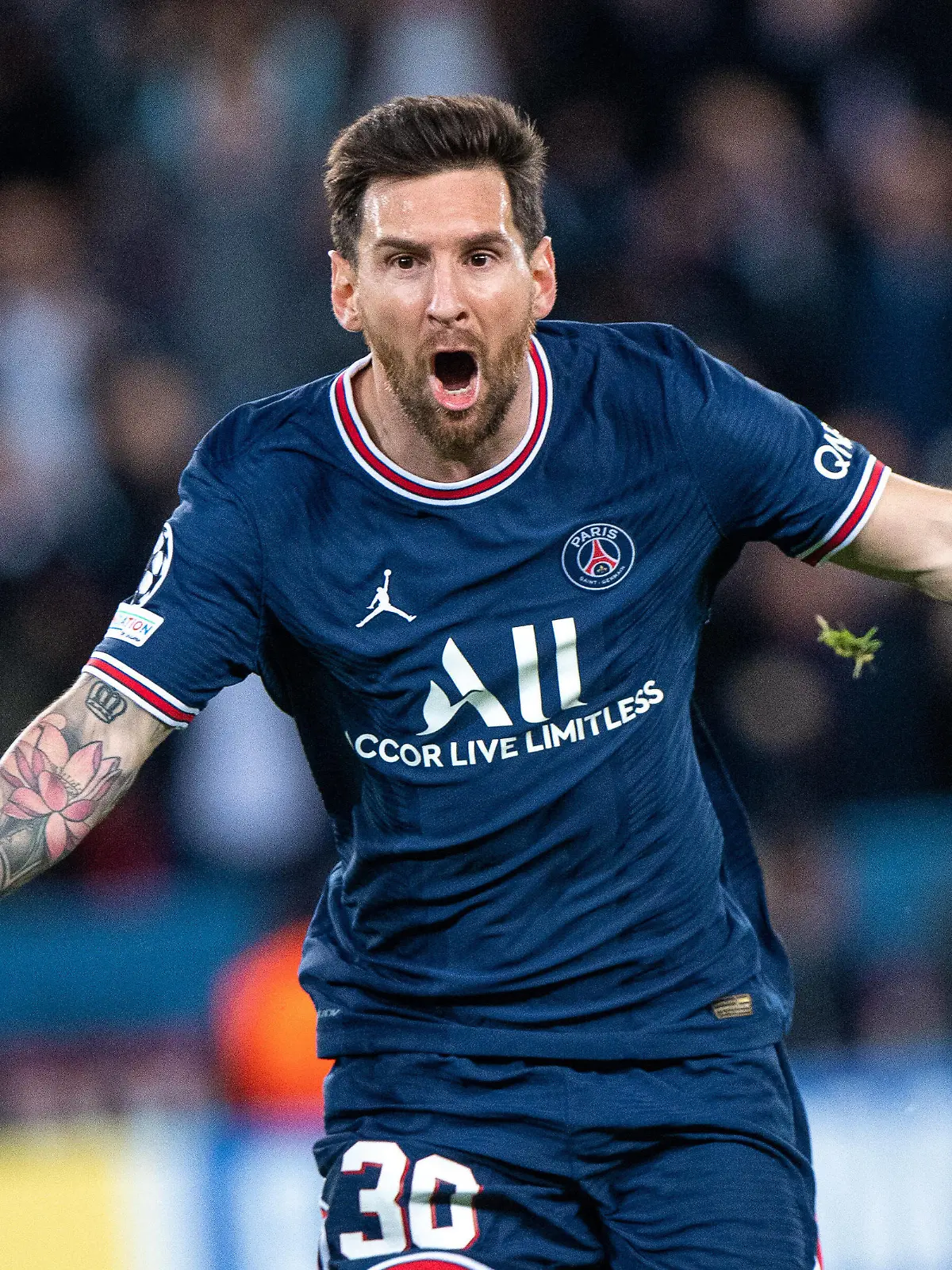 Sport Bilder des Tages PARIS, FRANCE - SEPTEMBER 28: Lionel Messi of Paris Saint-Germain celebrate hes 1st goal during the UEFA Champions League group A match between Paris Saint-Germain and Manchester City at Parc des Princes on September 28, 2021 in Paris, Paris Saint-Germain v Manchester City: Group A - UEFA Champions League Copyright: xSebastianxFrej/MBxMediax