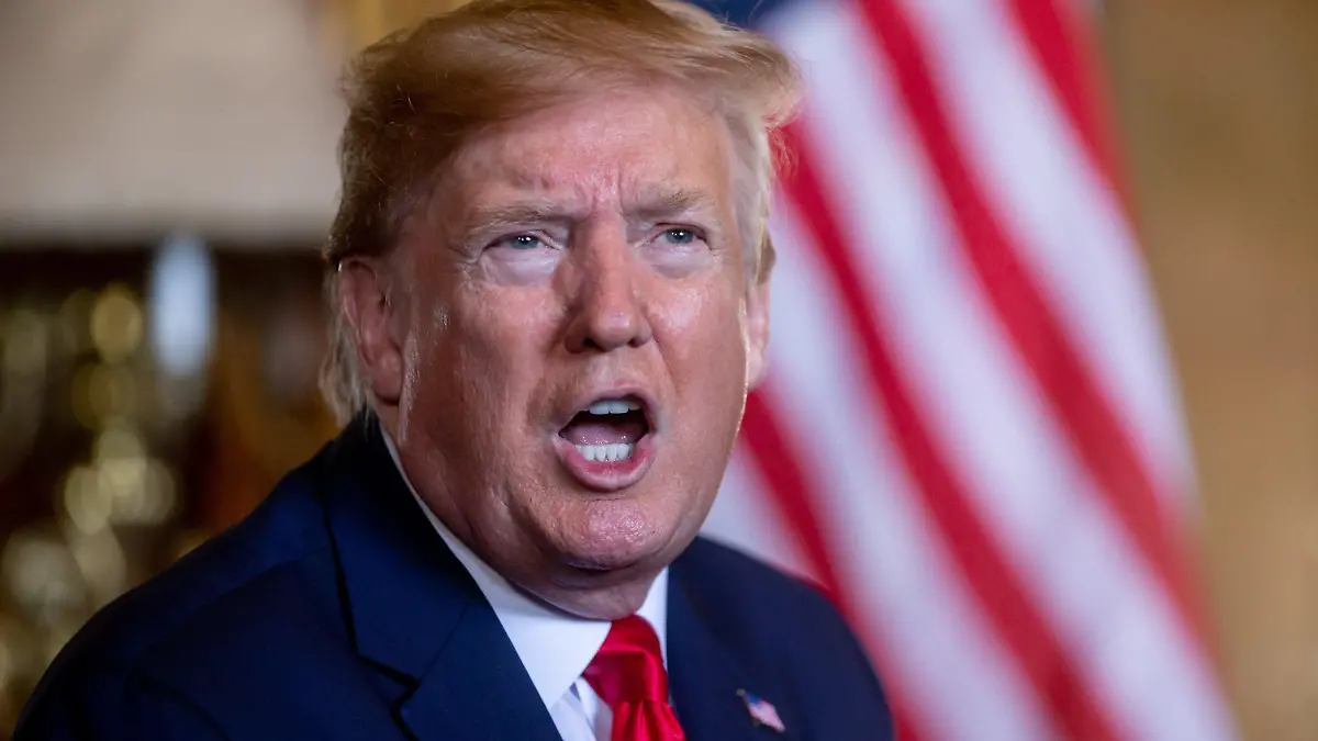 December 24, 2019, West Palm Beach, Florida, USA: President Donald Trump speaks to the media after making a Christmas eve video conference call to members of the armed forces from Mar-a-Lago in Palm Beach, FL on Tuesday December 24, 2019. (Credit Image: Â© Richard Graulich/The Palm Beach Post via ZUMA Wire